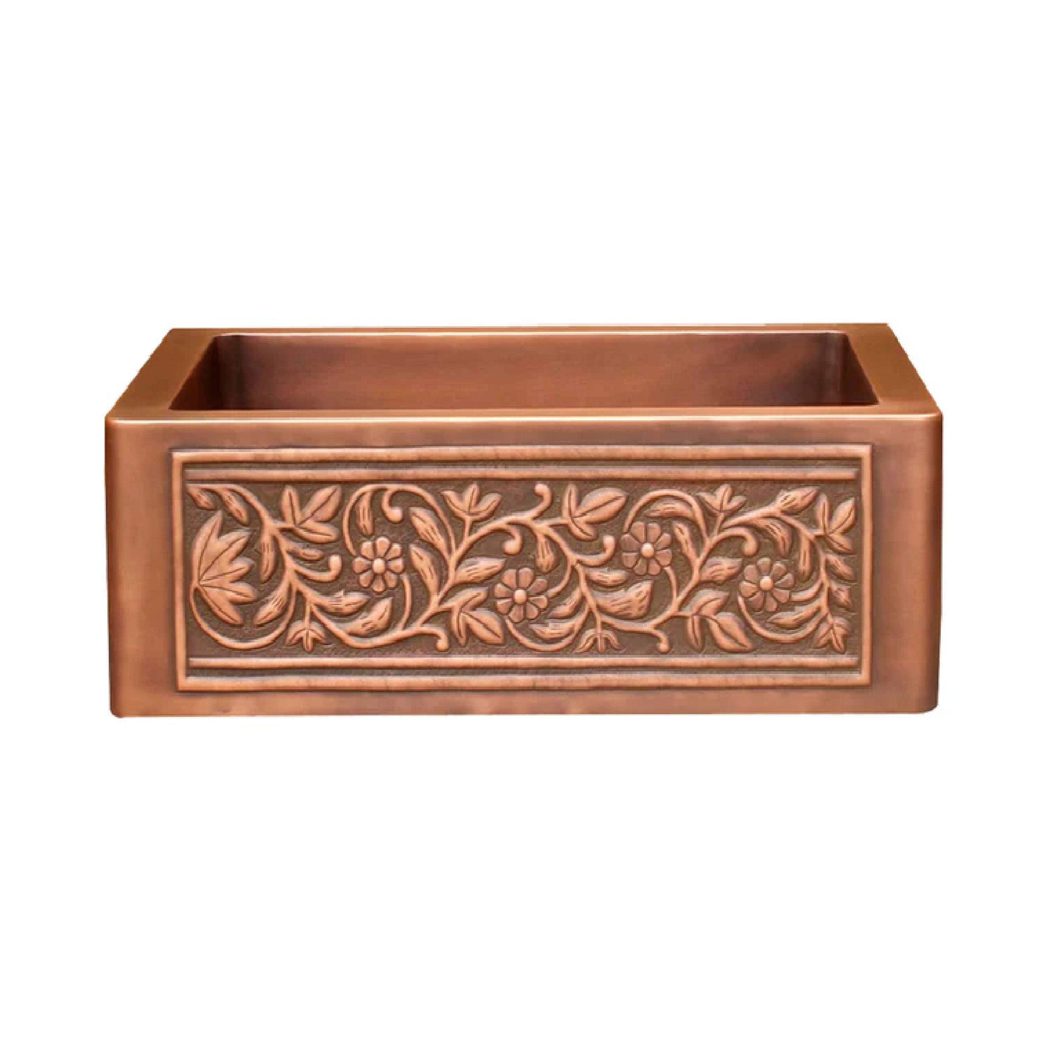 Akicon Single Bowl Farmhouse Apron Copper Kitchen Sink - AKS502-C