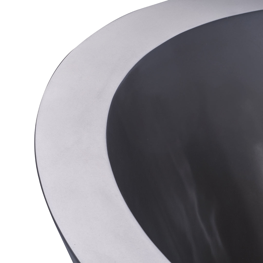Akicon Stainless Steel Double-Slipper Roll-Top Bathtub w/Pedestal - AKB30001-S