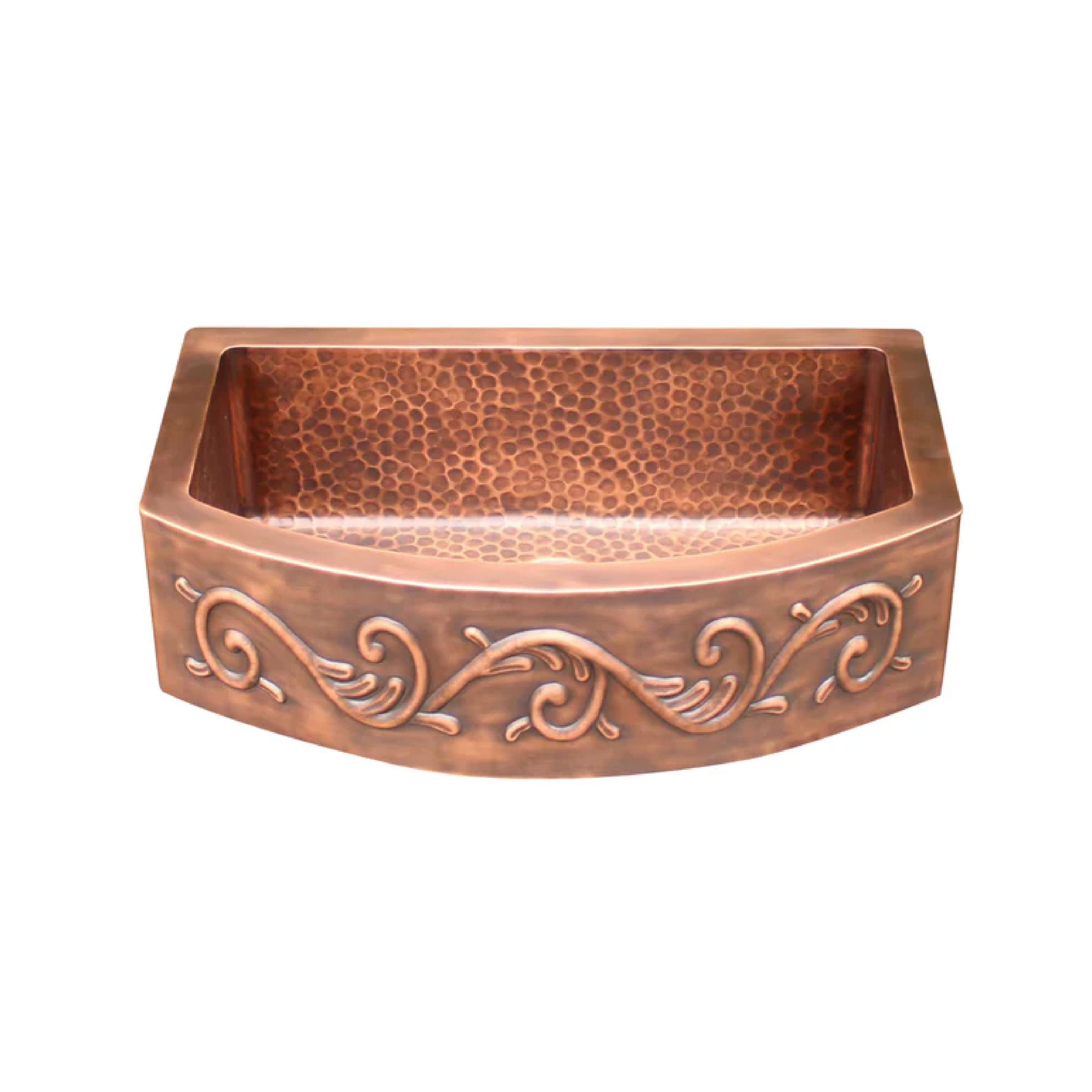 Akicon Single Bowl Farmhouse Apron Copper Kitchen Sink