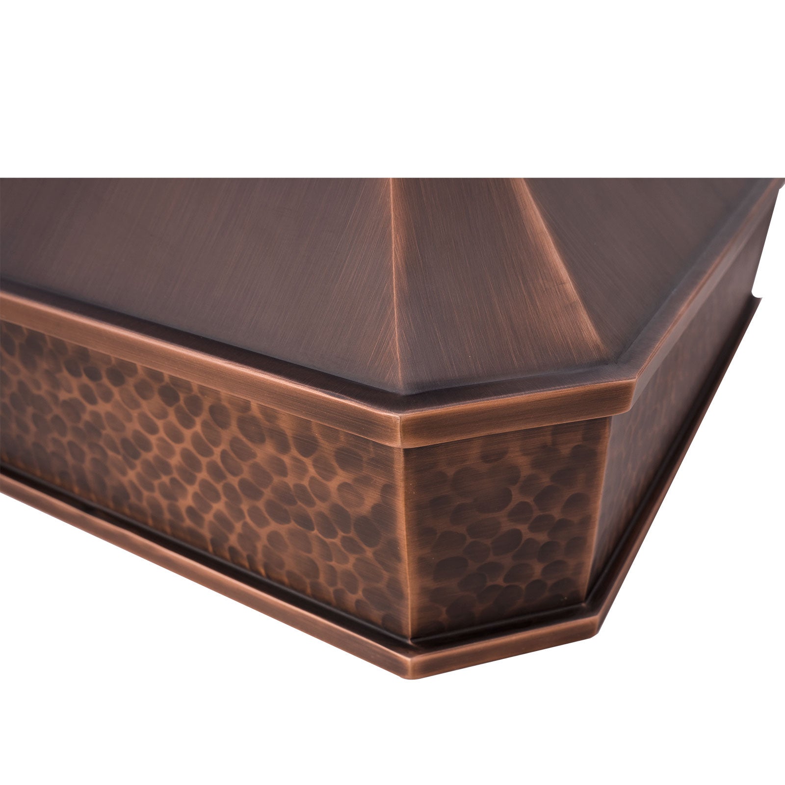 36"W * 30"H * 21"D Instock Dark Antique Copper Range Hood Light Hammered Apron with 600 CFM Insert, Dimmable Lighting & Delay Shut-Off