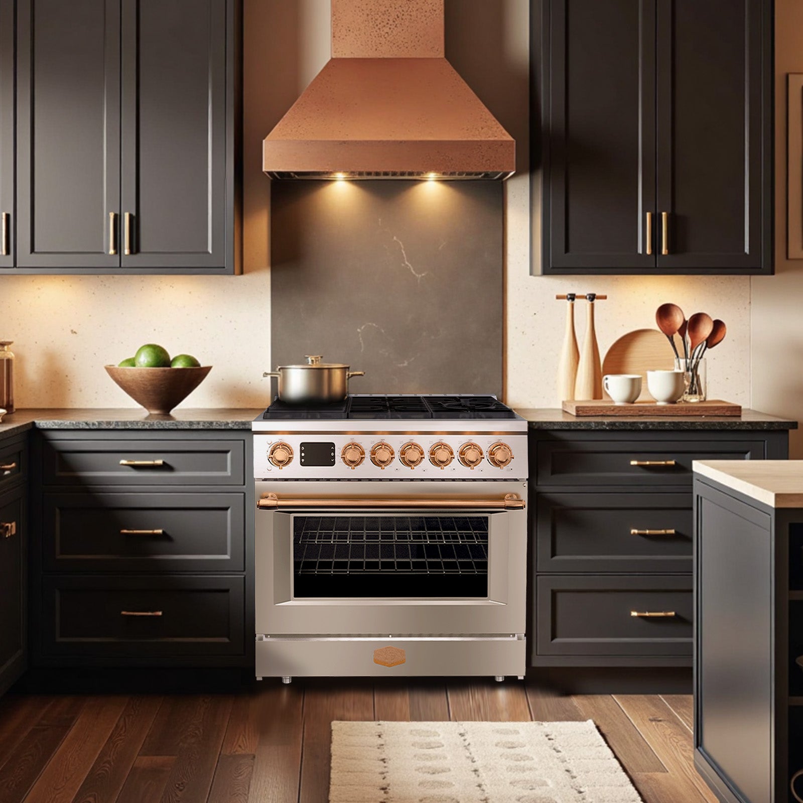 36” Freestanding Gas Range with 6 Sealed Burners Cooktop, Natural Gas/LP Convertible - AK-G36N05A-BS
