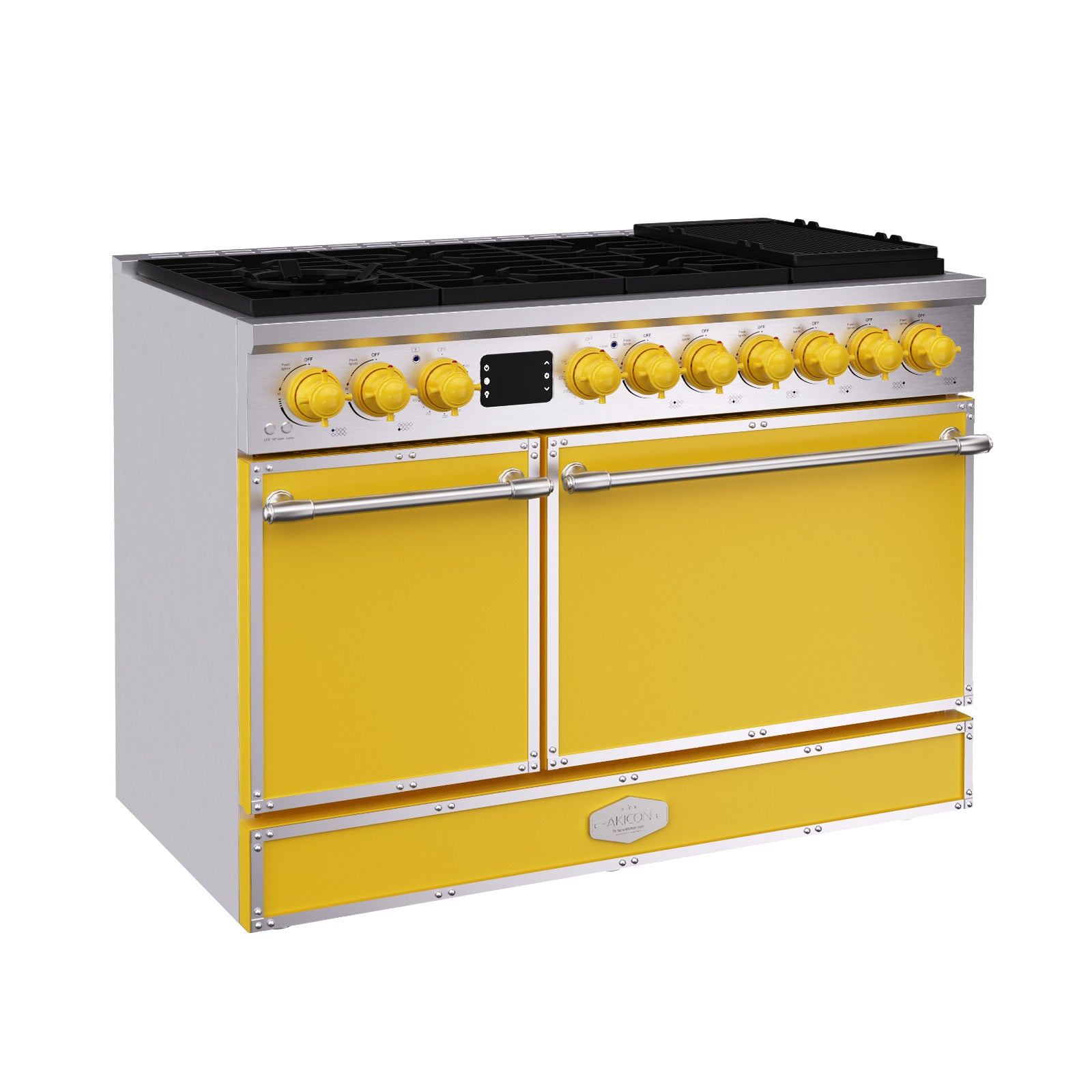 48“ Freestanding Custom Gas Range with 8 Sealed Burners Cooktop, Rapid Convection Oven, Natural Gas/LP Convertible - AK-G48N05A-3