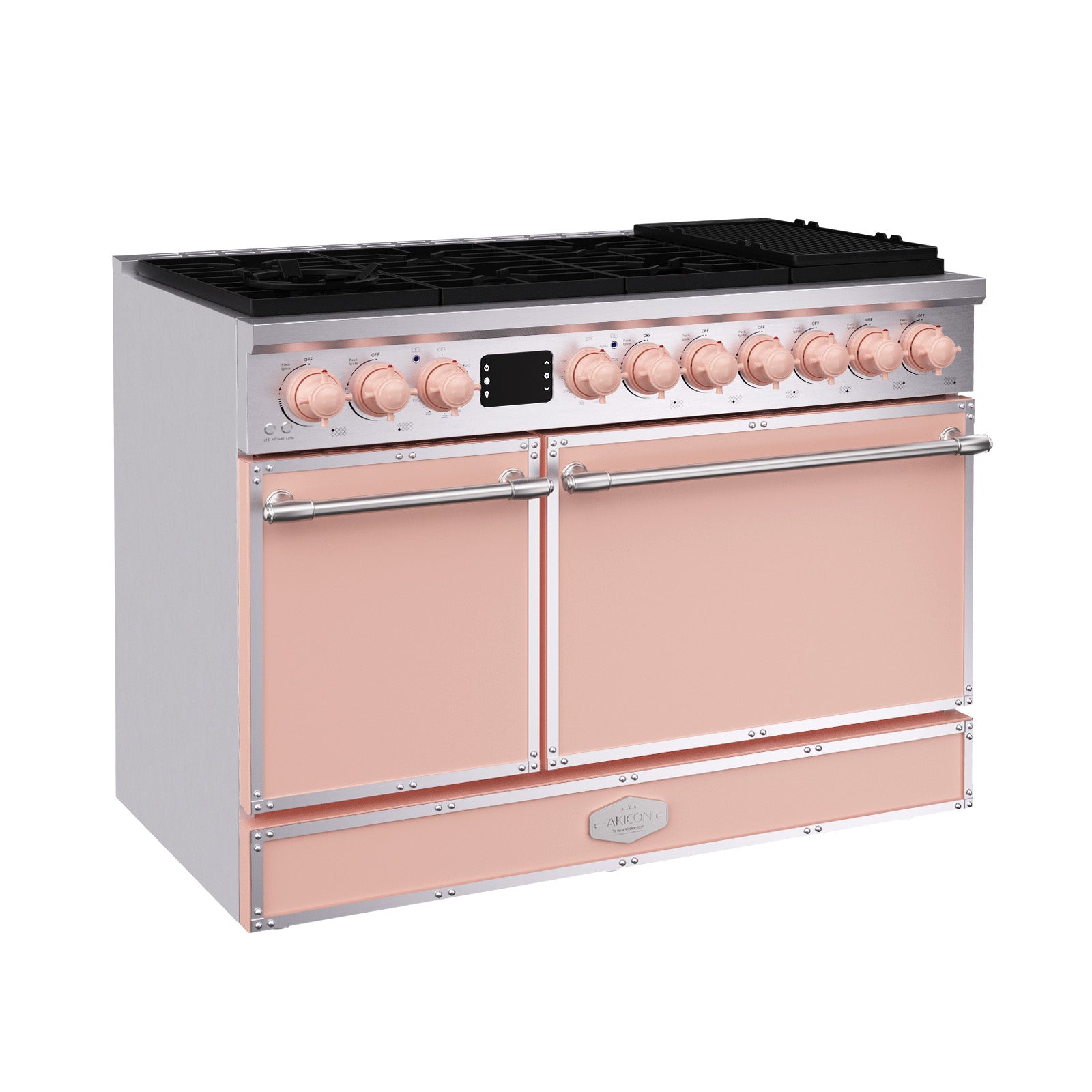 48“ Freestanding Custom Gas Range with 8 Sealed Burners Cooktop, Rapid Convection Oven, Natural Gas/LP Convertible - AK-G48N05A-3