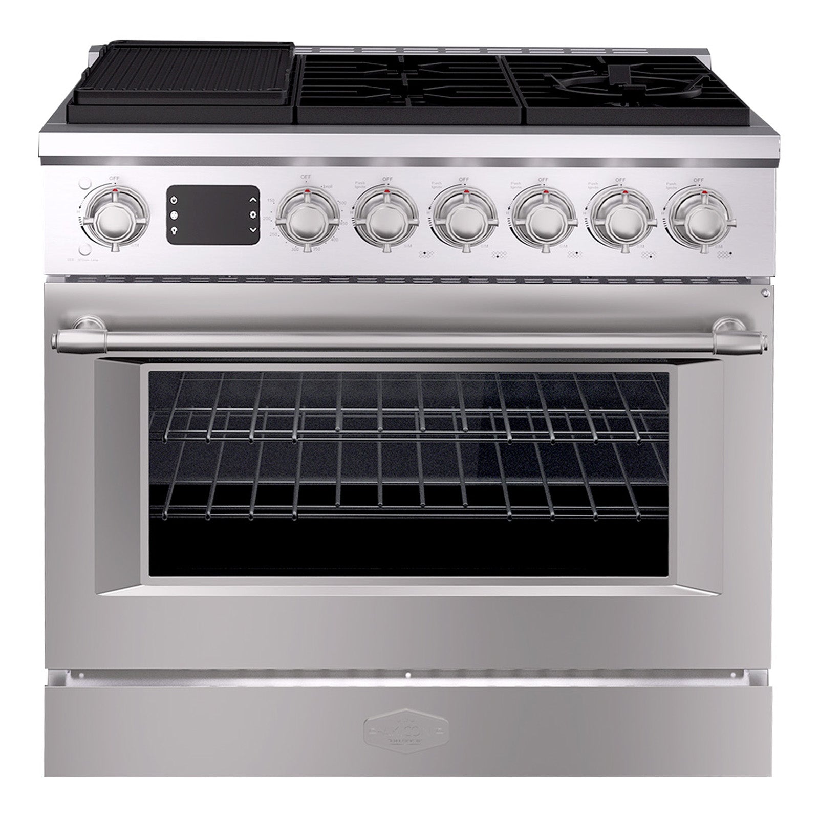 36” Freestanding Gas Range with 6 Sealed Burners Cooktop, Natural Gas/LP Convertible - AK-G36N05A-BS