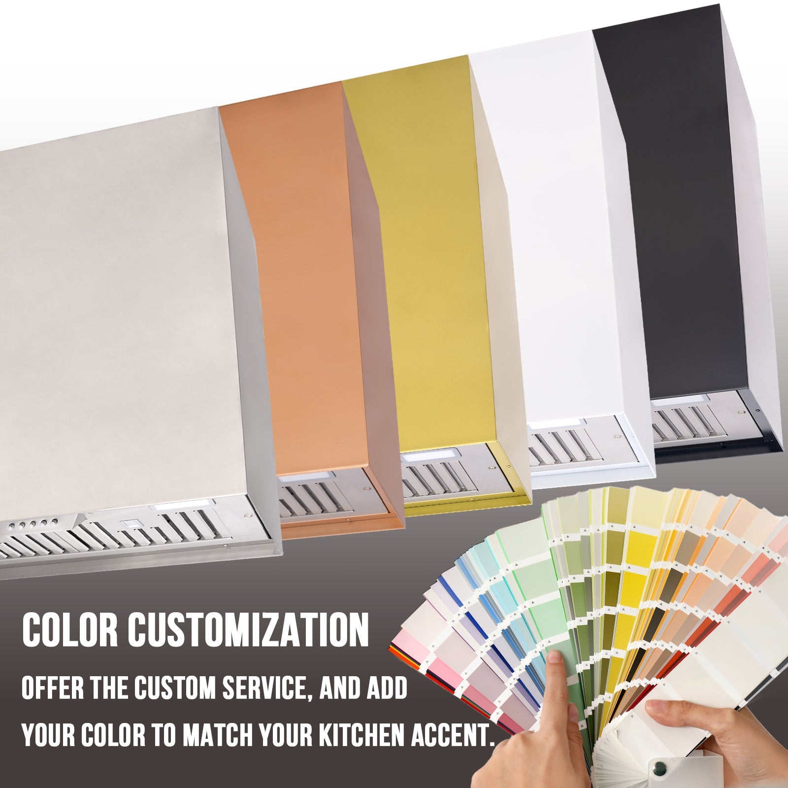 Customized stainless steel range hoods