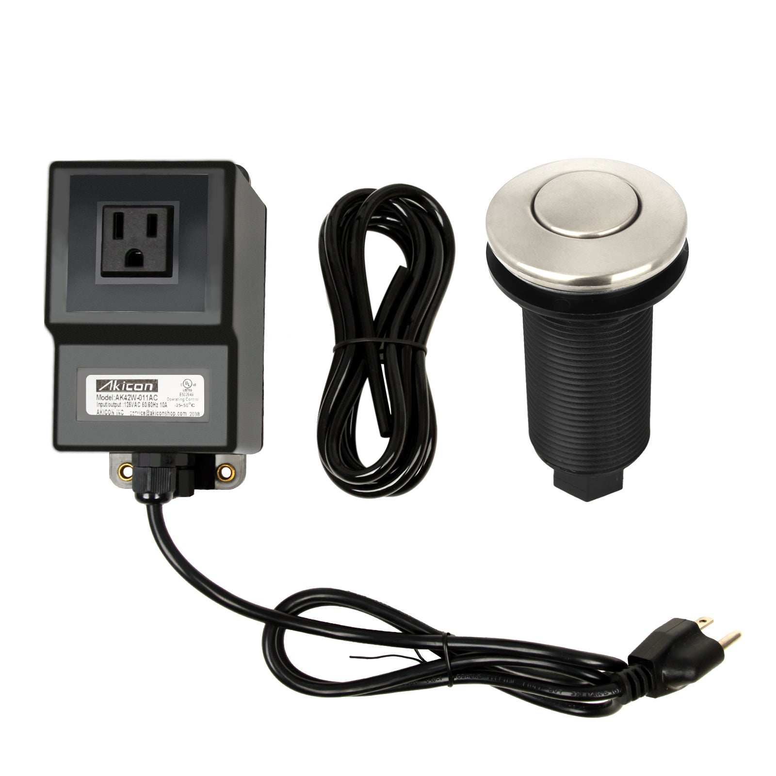 Single Outlet Copper Garbage Disposal Kitchen Air Switch Kit - AK79001A-C