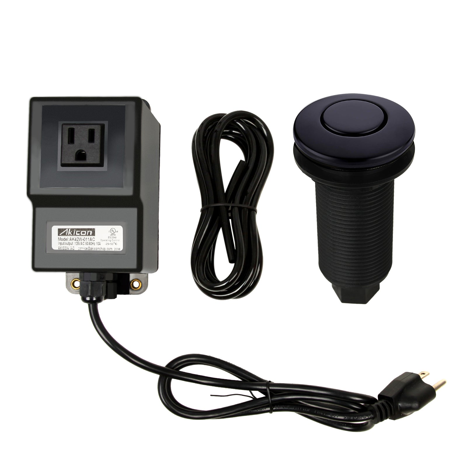 Single Outlet Copper Garbage Disposal Kitchen Air Switch Kit - AK79001A-C