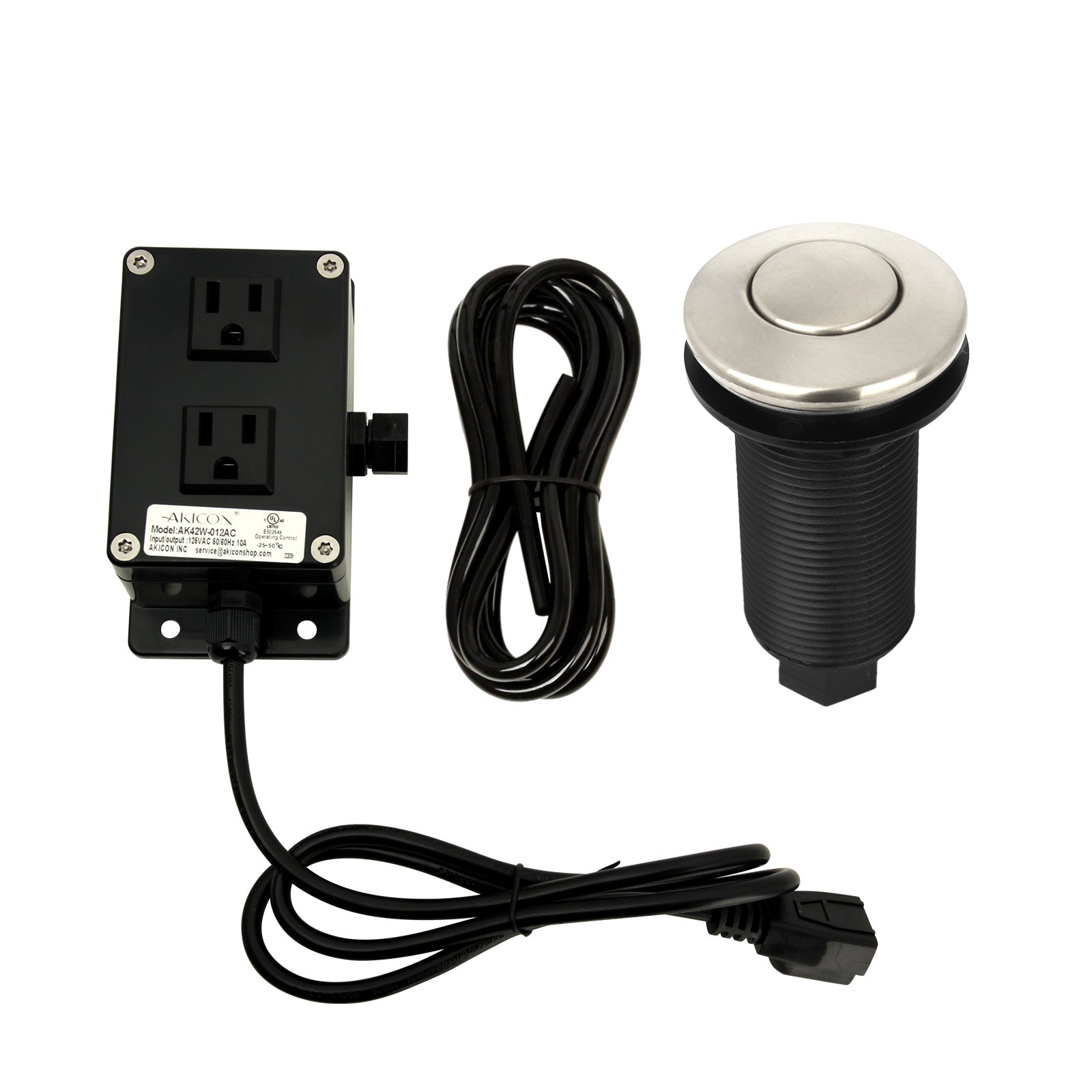 Dual Outlet Copper Garbage Disposal Kitchen Air Switch Kit - AK79001B-C
