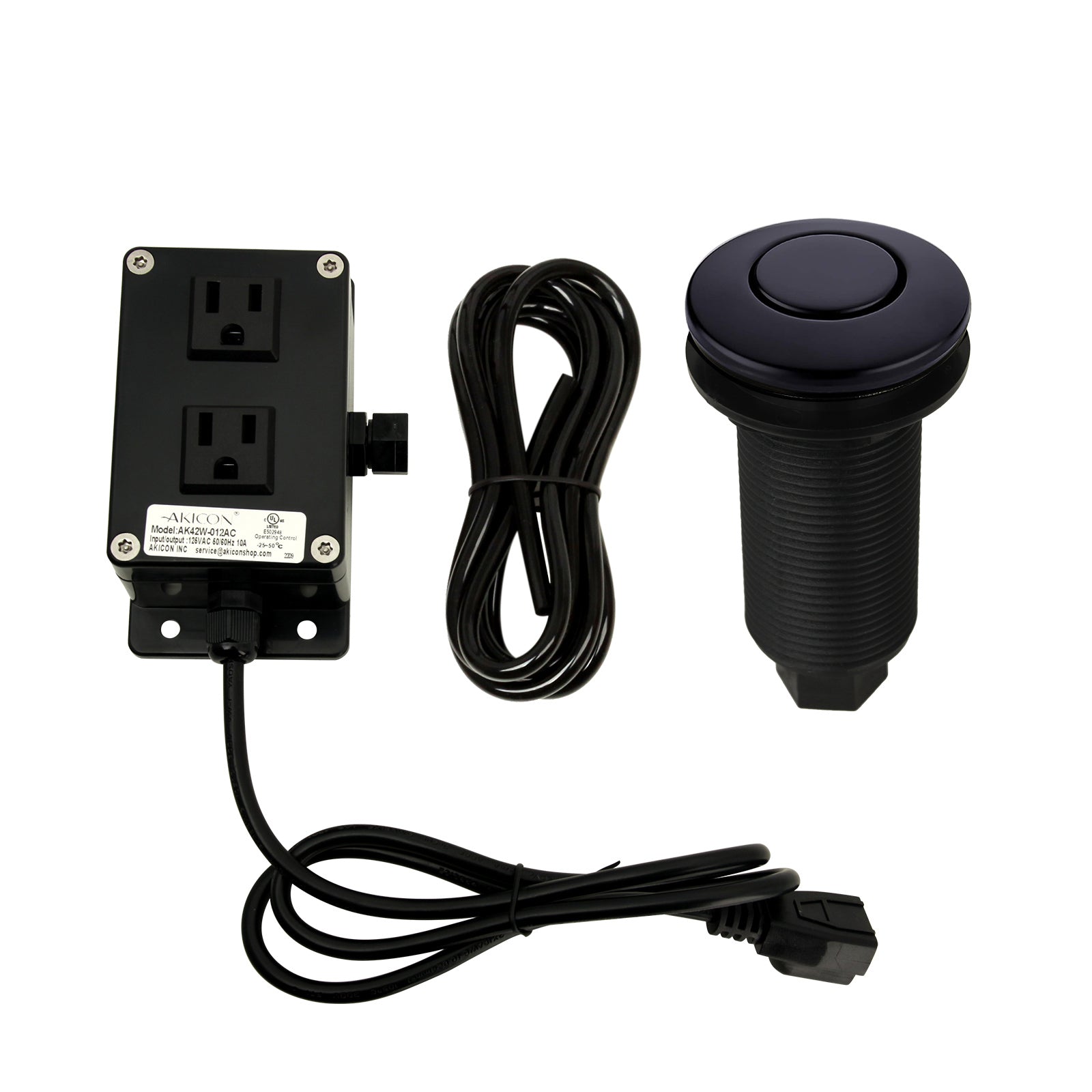 Dual Outlet Copper Garbage Disposal Kitchen Air Switch Kit - AK79001B-C