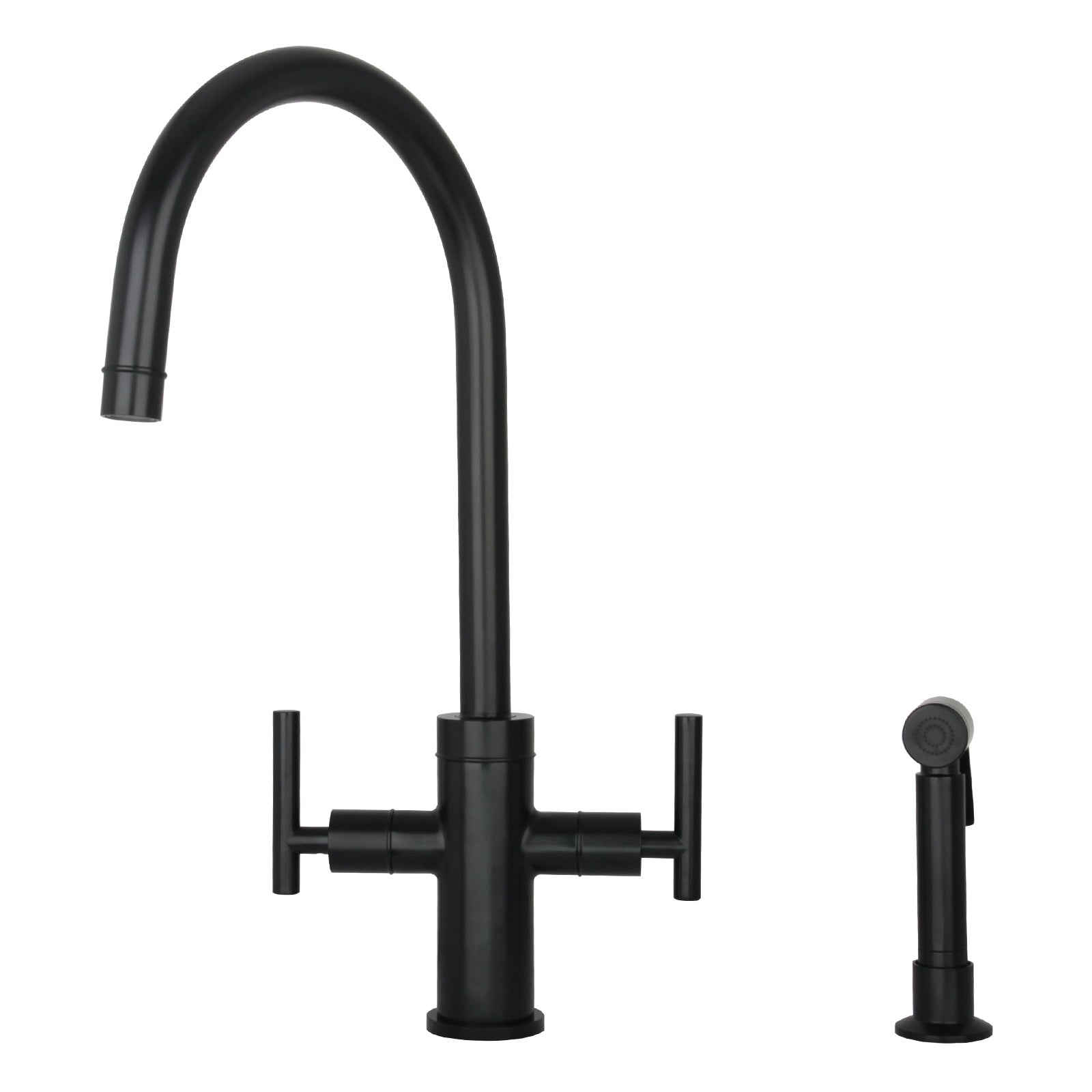 Two-Handle Copper Widespread Kitchen Faucet with Side Sprayer-AK96766C