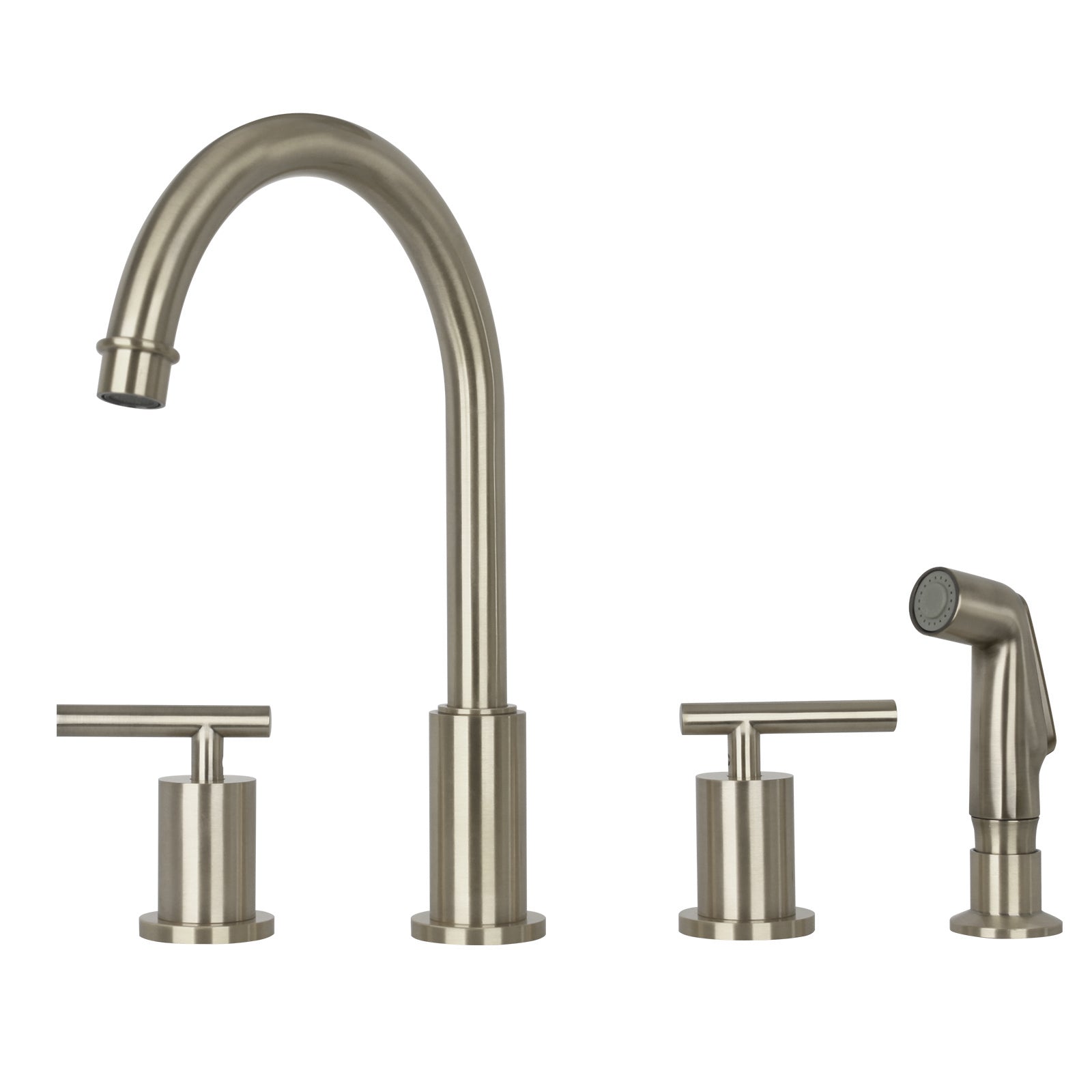 Two-Handles Copper Widespread Kitchen Faucet with Plastic Side Sprayer - AK96866N1