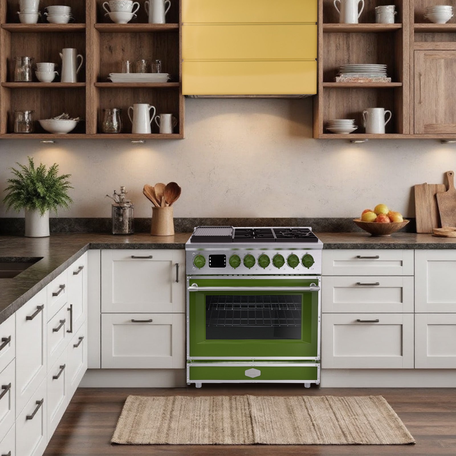 36“ Freestanding Custom Gas Range with 6 Sealed Burners Cooktop, 5.2 Cu.Ft. Large Capacity Natural Gas/LP Convertible - AK-G36N05A-B1