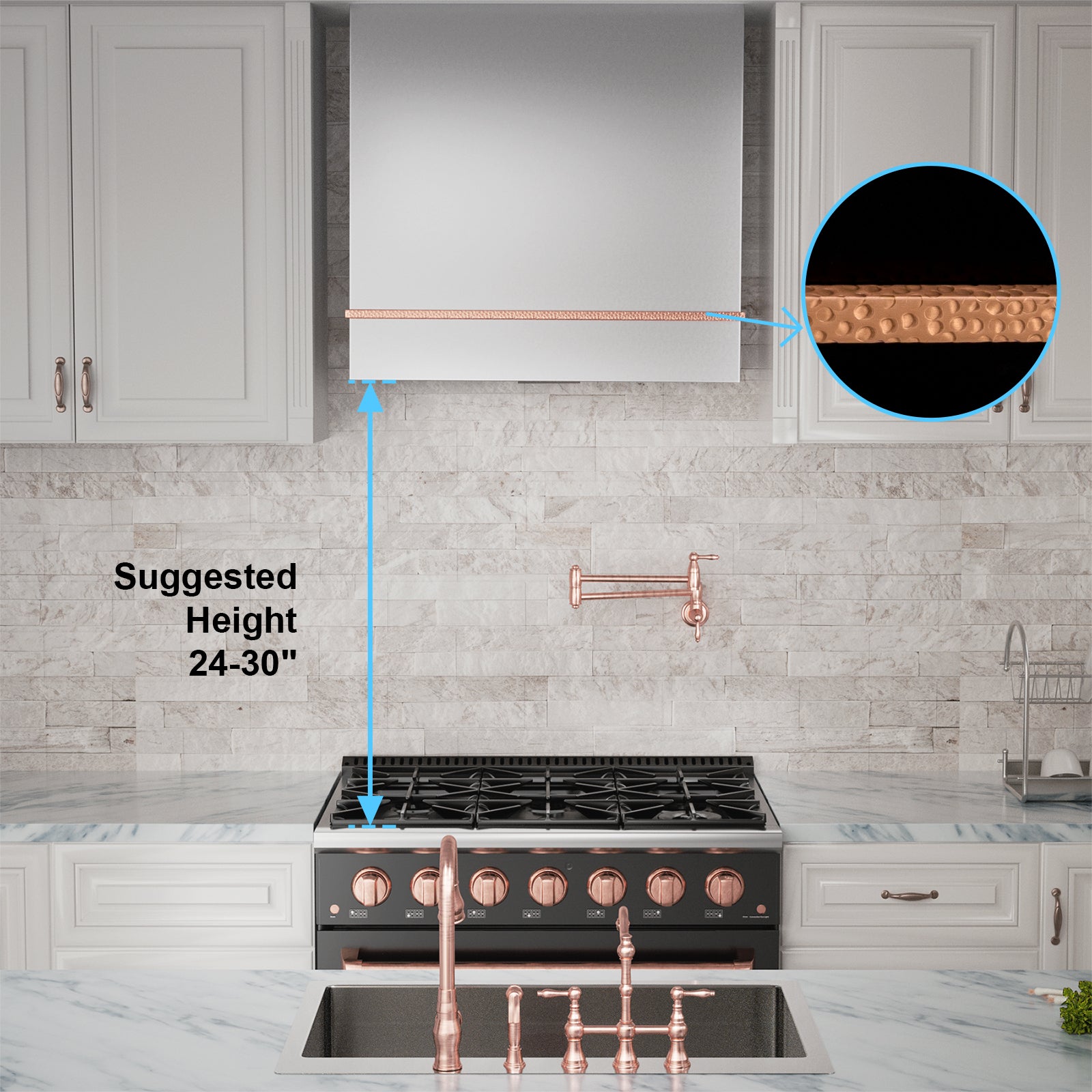 Akicon 30" Stainless Steel Wall Mount Range Hood with 600 CFM Vent Hood - AK-HS30HA-BS