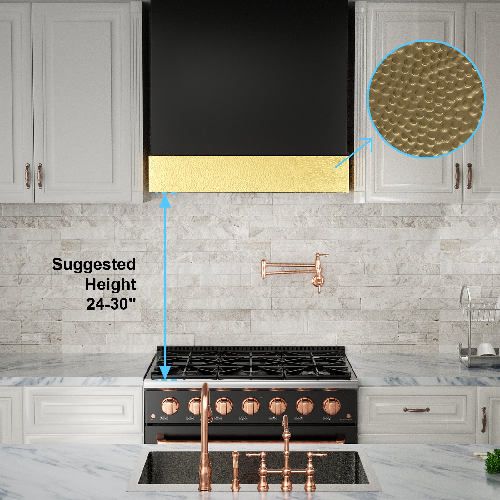Akicon 30" Stainless Steel Wall Mount Range Hood with 600 CFM Vent Hood - AK-HS30HD-JB