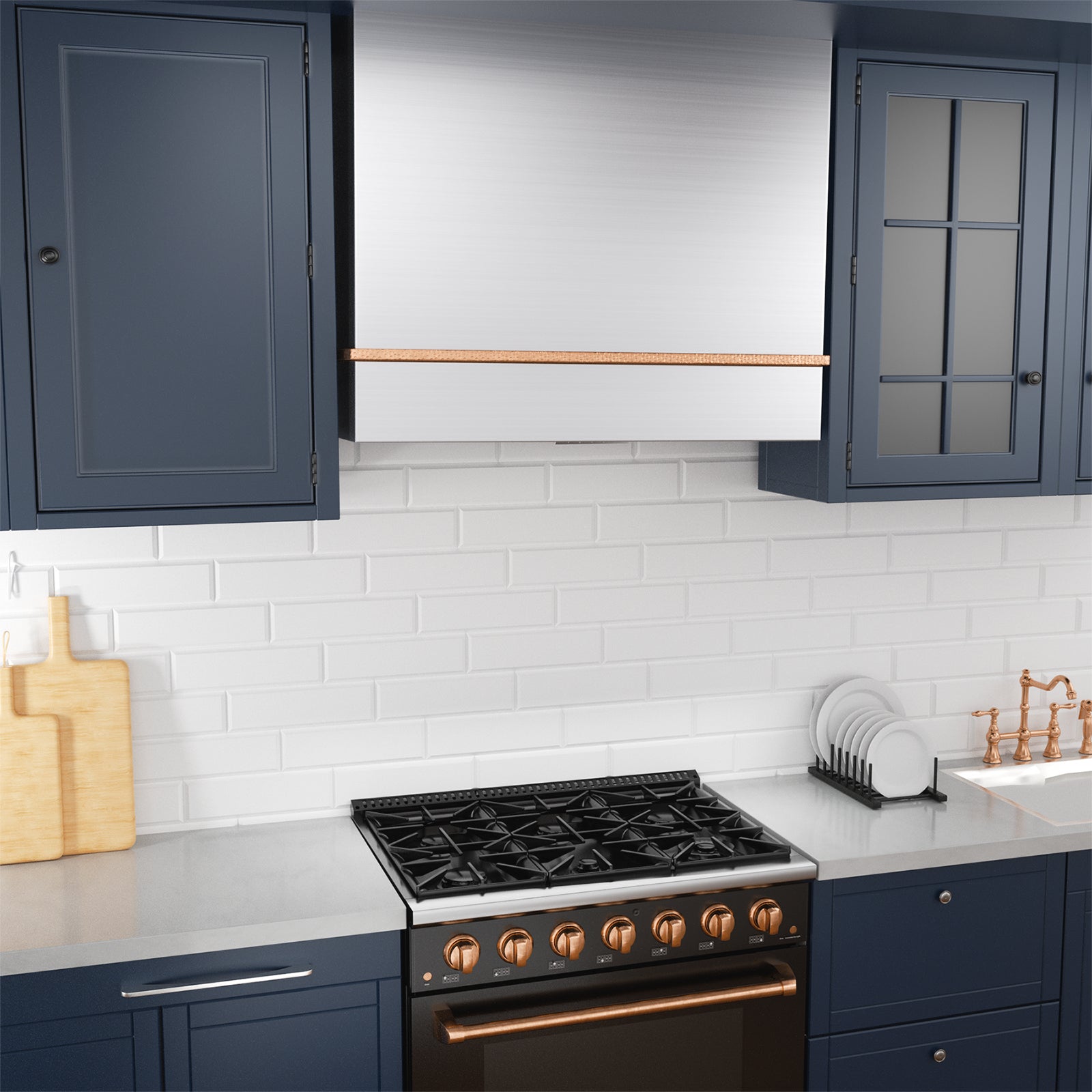 Akicon 36" Stainless Steel Wall Mount Range Hood with 600 CFM Vent Hood - AK-HS36HA-BS