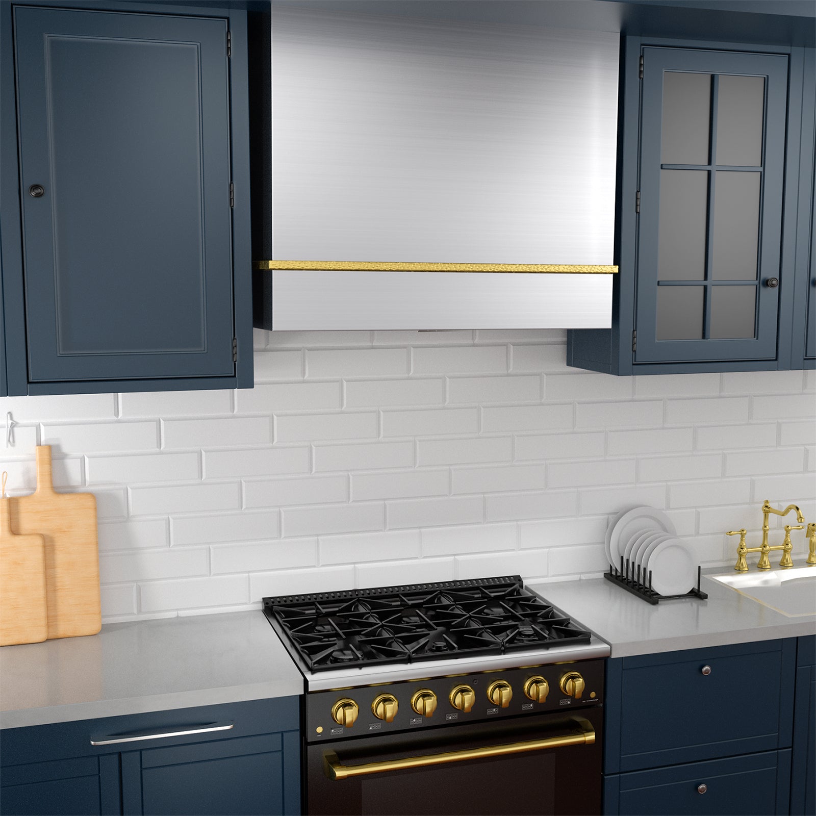 Akicon 36" Stainless Steel Wall Mount Range Hood with 600 CFM Vent Hood - AK-HS36HA-BS