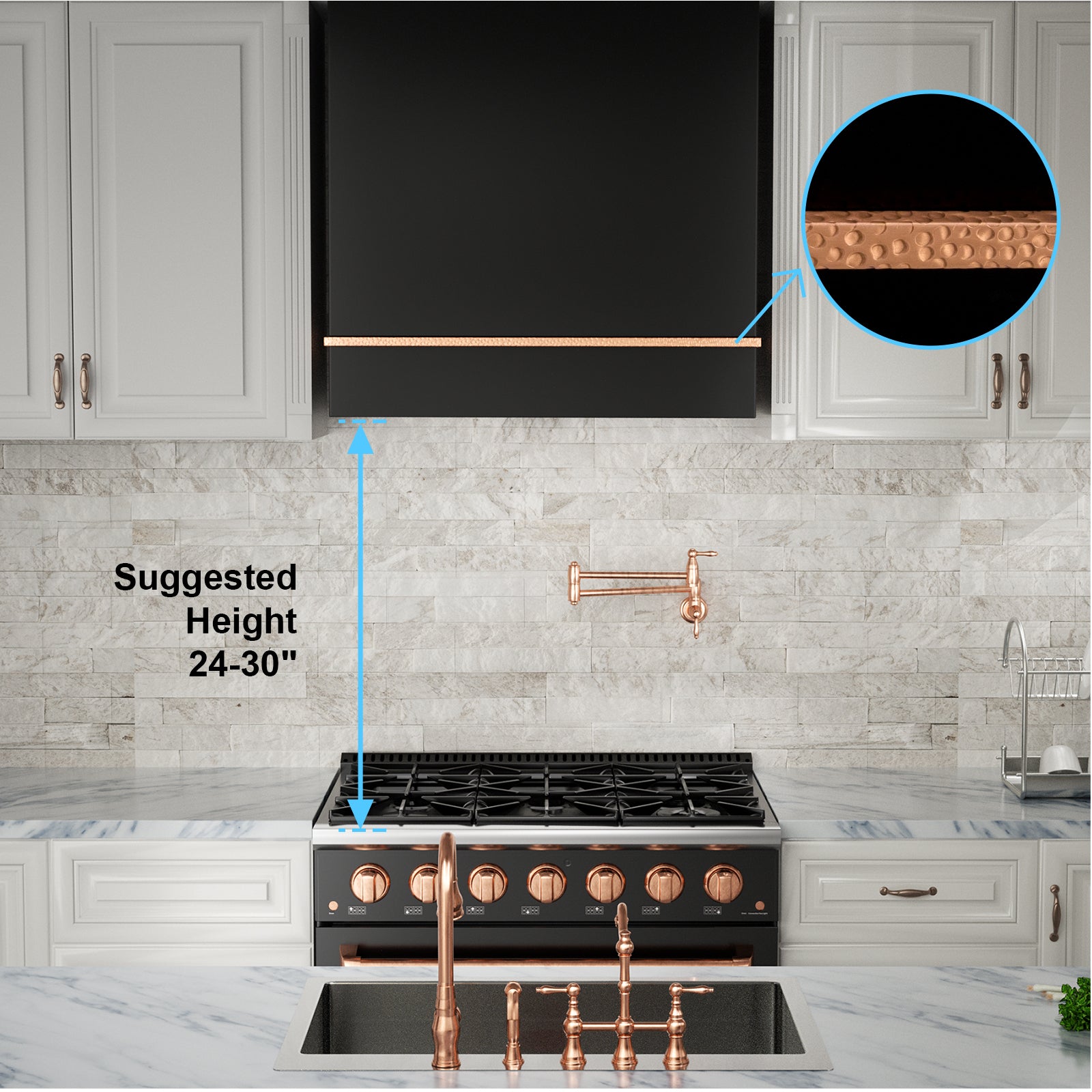 Akicon 36" Stainless Steel Wall Mount Range Hood with 600 CFM Vent Hood - AK-HS36HA-JB