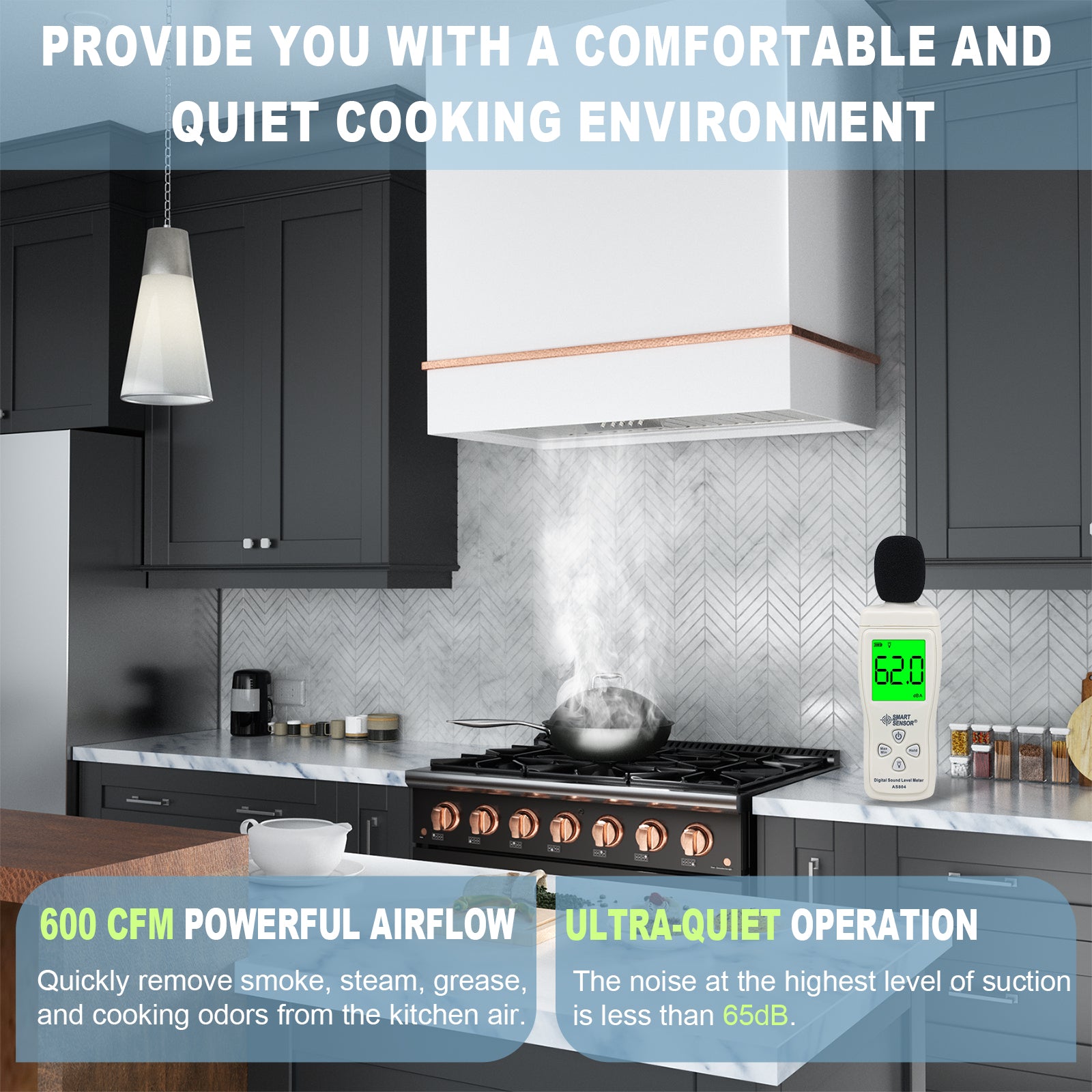 Akicon 36" Stainless Steel Wall Mount Range Hood with 600 CFM Vent Hood - AK-HS36HA-SW