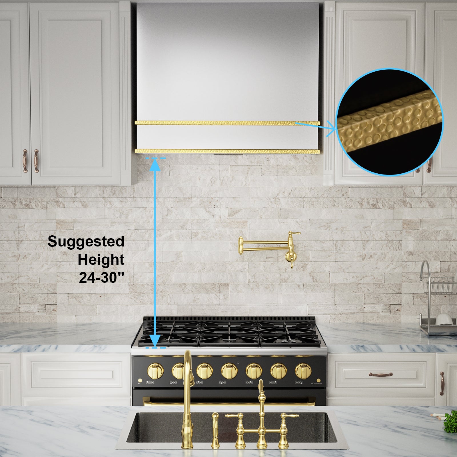 Akicon 36" Stainless Steel Wall Mount Range Hood with 600 CFM Vent Hood - AK-HS36HB-BS