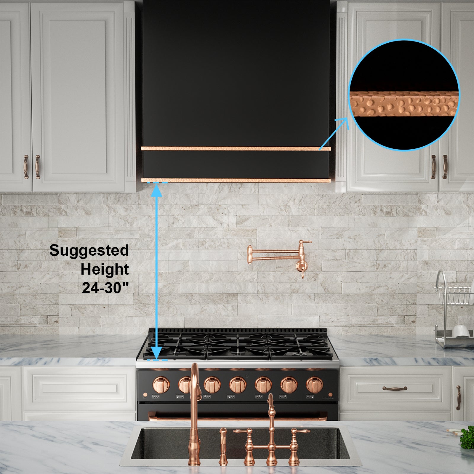 Akicon 36" Stainless Steel Wall Mount Range Hood with 600 CFM Vent Hood - AK-HS36HB-JB