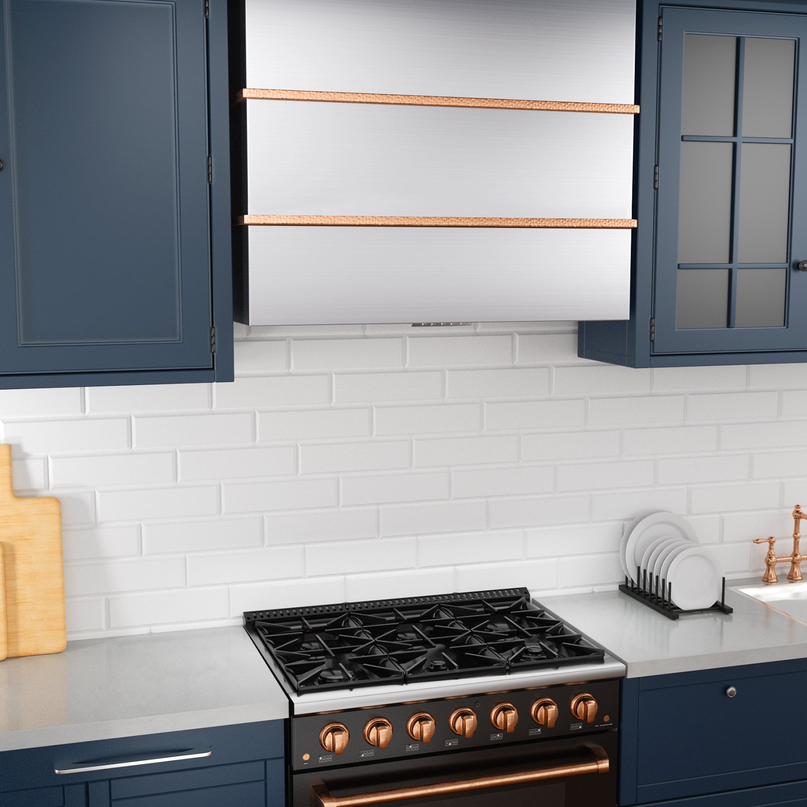 Akicon 36" Stainless Steel Wall Mount Range Hood with 600 CFM Vent Hood - AK-HS36HC-BS