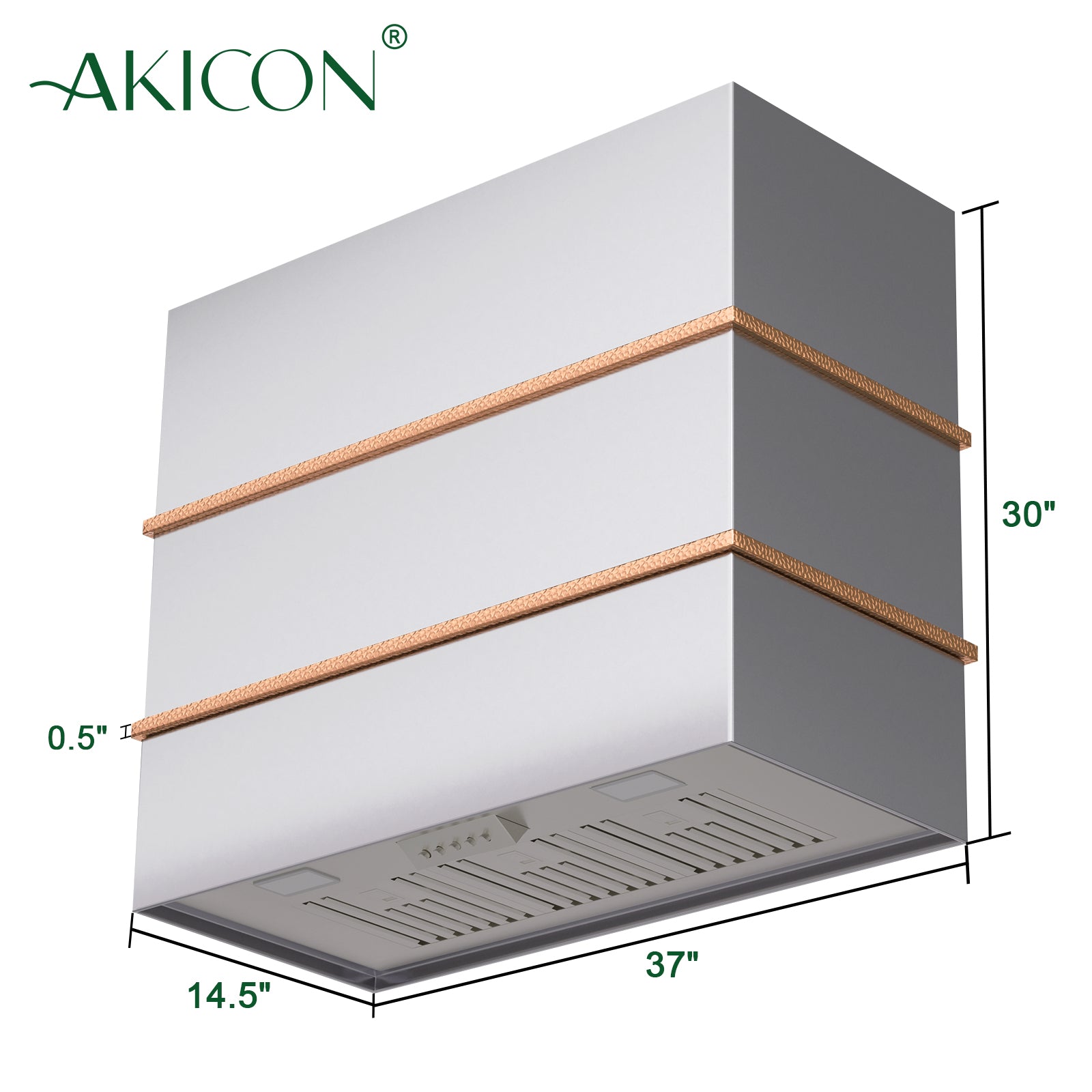 Akicon 36" Stainless Steel Wall Mount Range Hood with 600 CFM Vent Hood - AK-HS36HC-BS