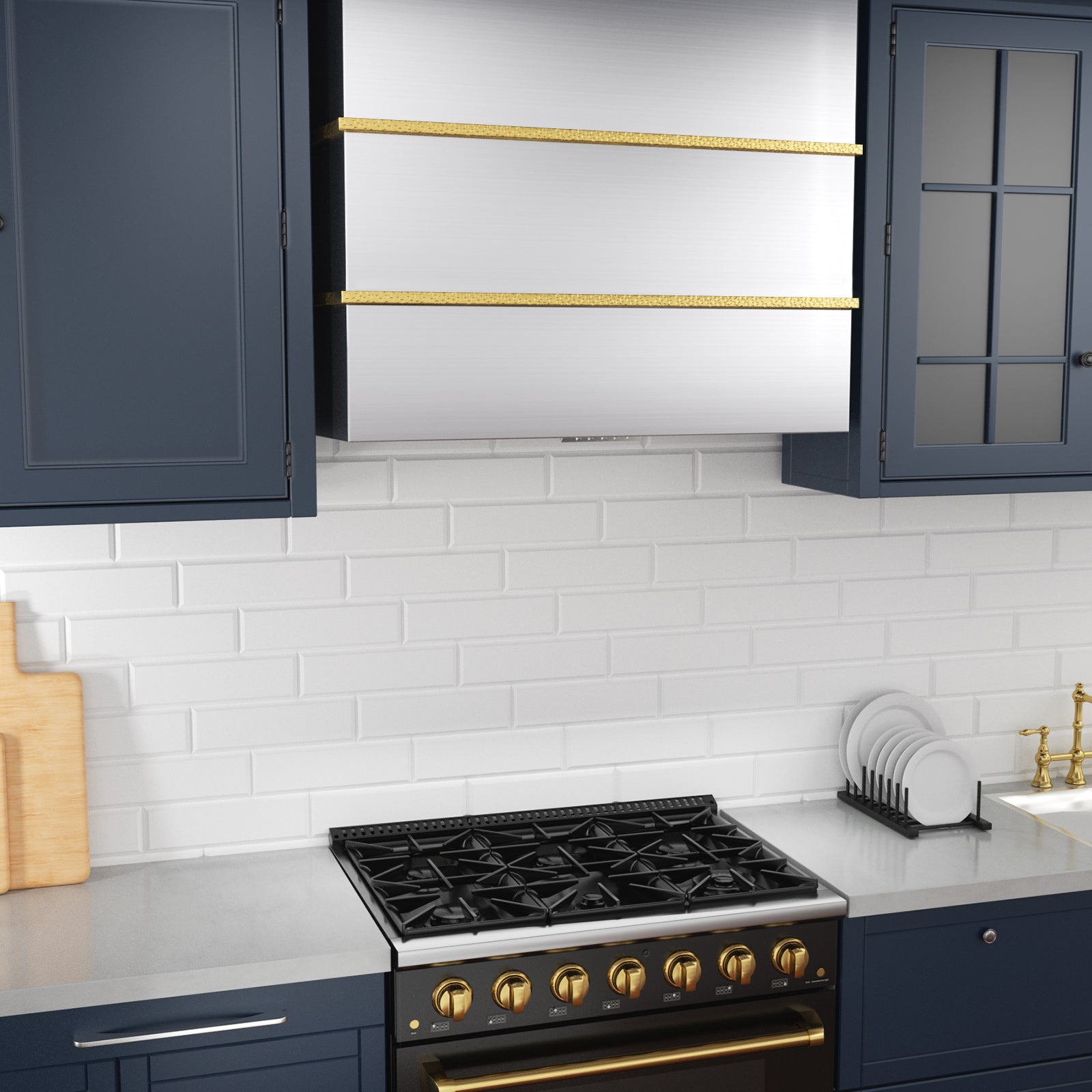Akicon 36" Stainless Steel Wall Mount Range Hood with 600 CFM Vent Hood - AK-HS36HC-BS