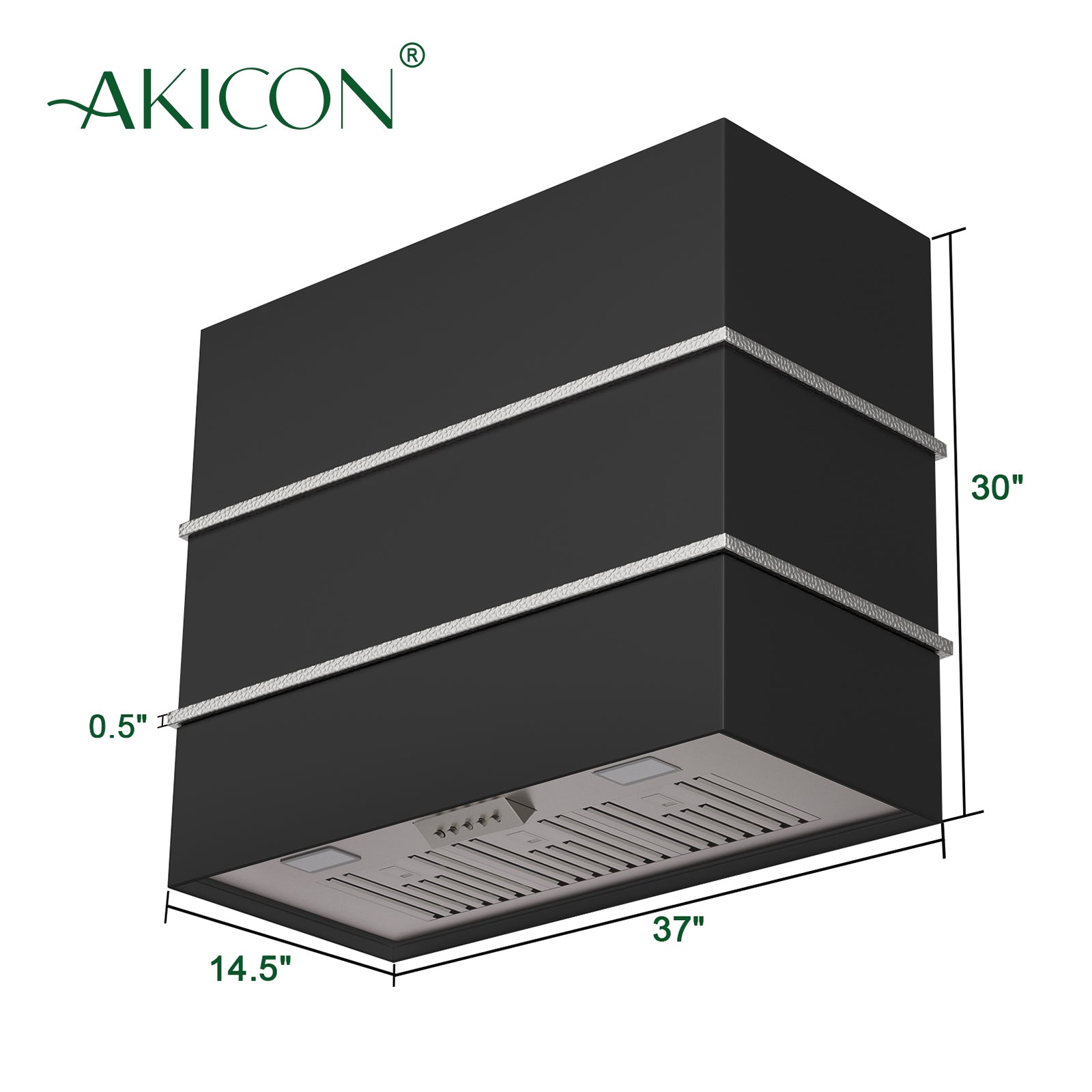 Akicon 36" Stainless Steel Wall Mount Range Hood with 600 CFM Vent Hood - AK-HS36HC-JB