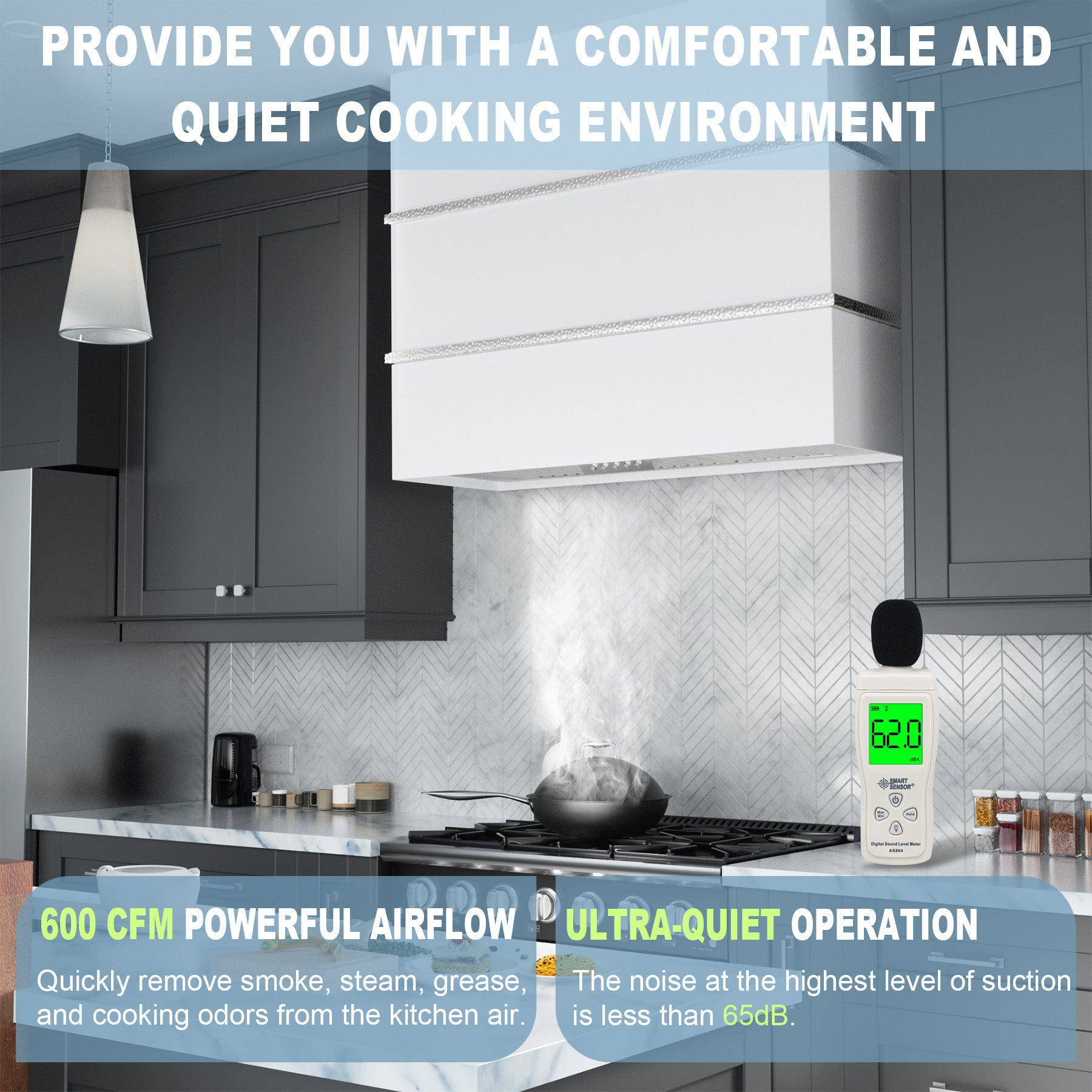 Akicon 36" Stainless Steel Wall Mount Range Hood with 600 CFM Vent Hood - AK-HS36HC-SW