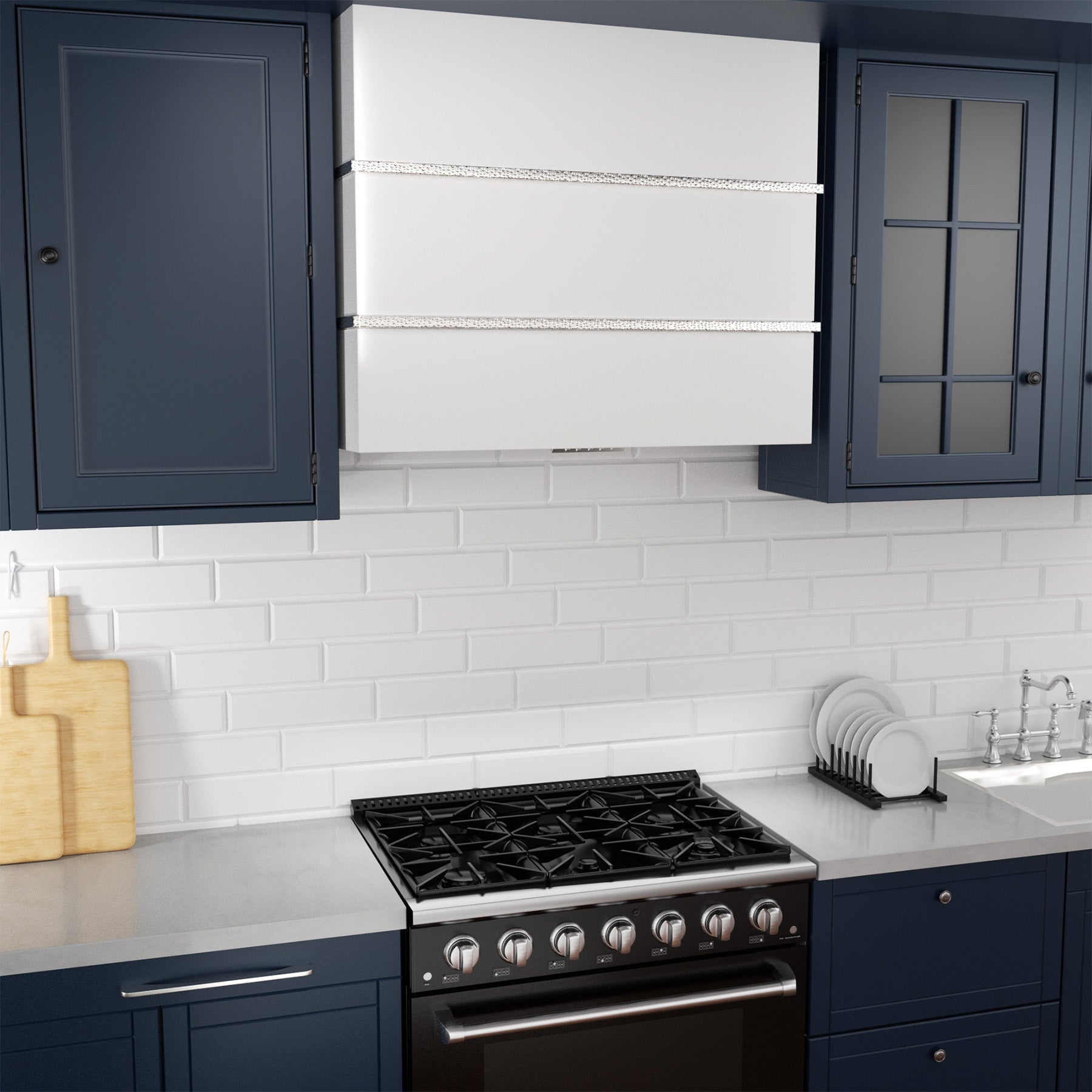 Akicon 36" Stainless Steel Wall Mount Range Hood with 600 CFM Vent Hood - AK-HS36HC-SW