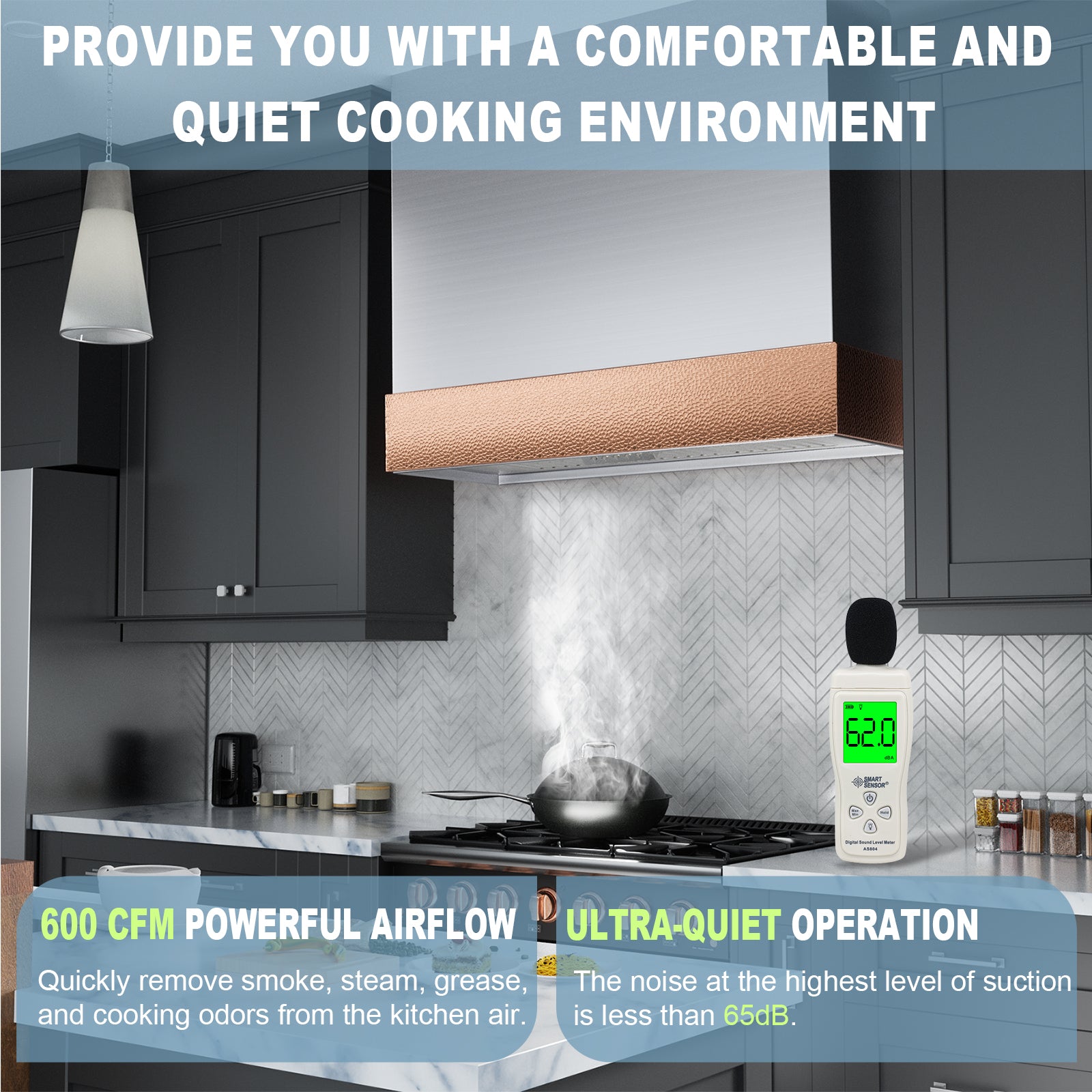 Akicon 36" Stainless Steel Wall Mount Range Hood with 600 CFM Vent Hood - AK-HS36HD-BS
