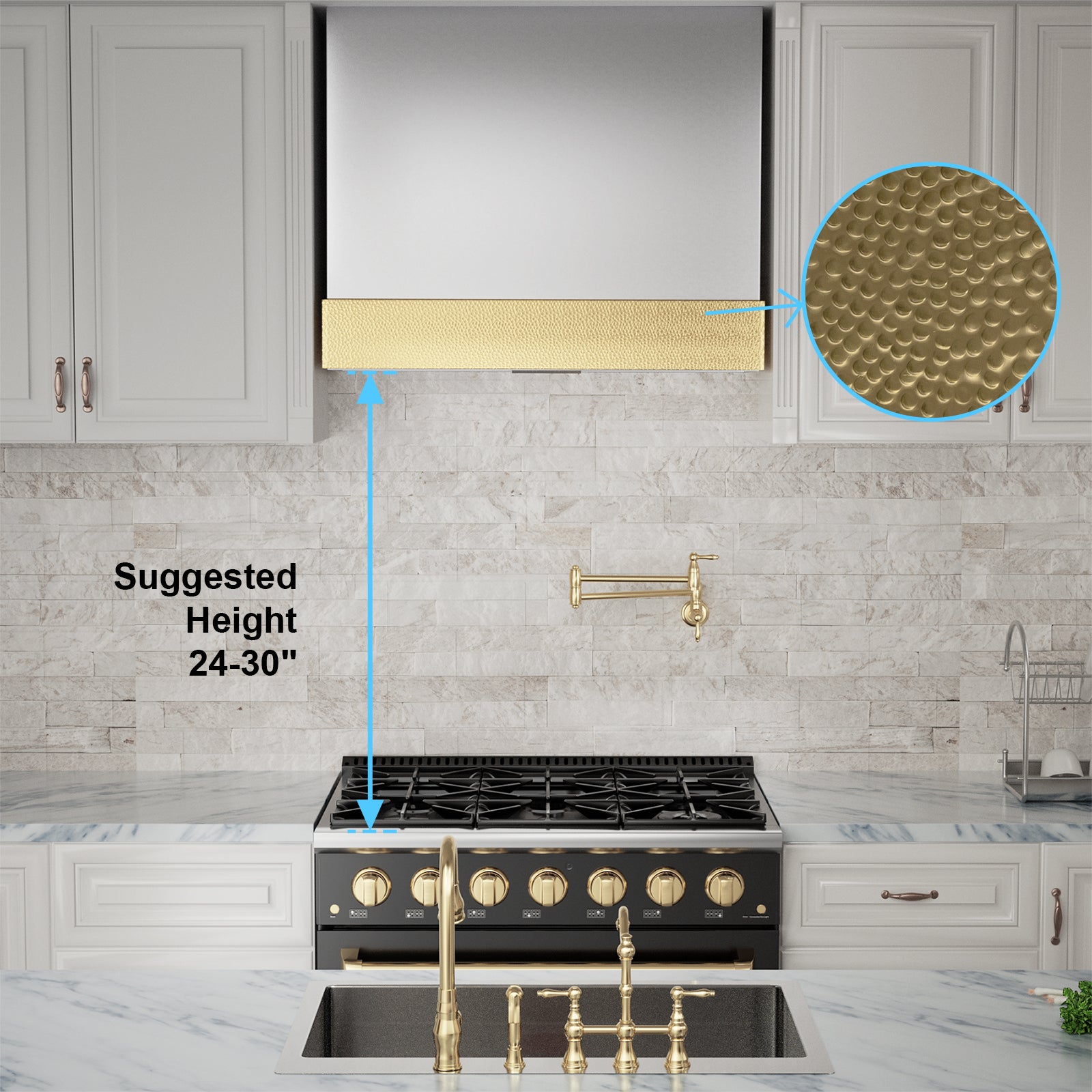 Akicon 36" Stainless Steel Wall Mount Range Hood with 600 CFM Vent Hood - AK-HS36HD-BS