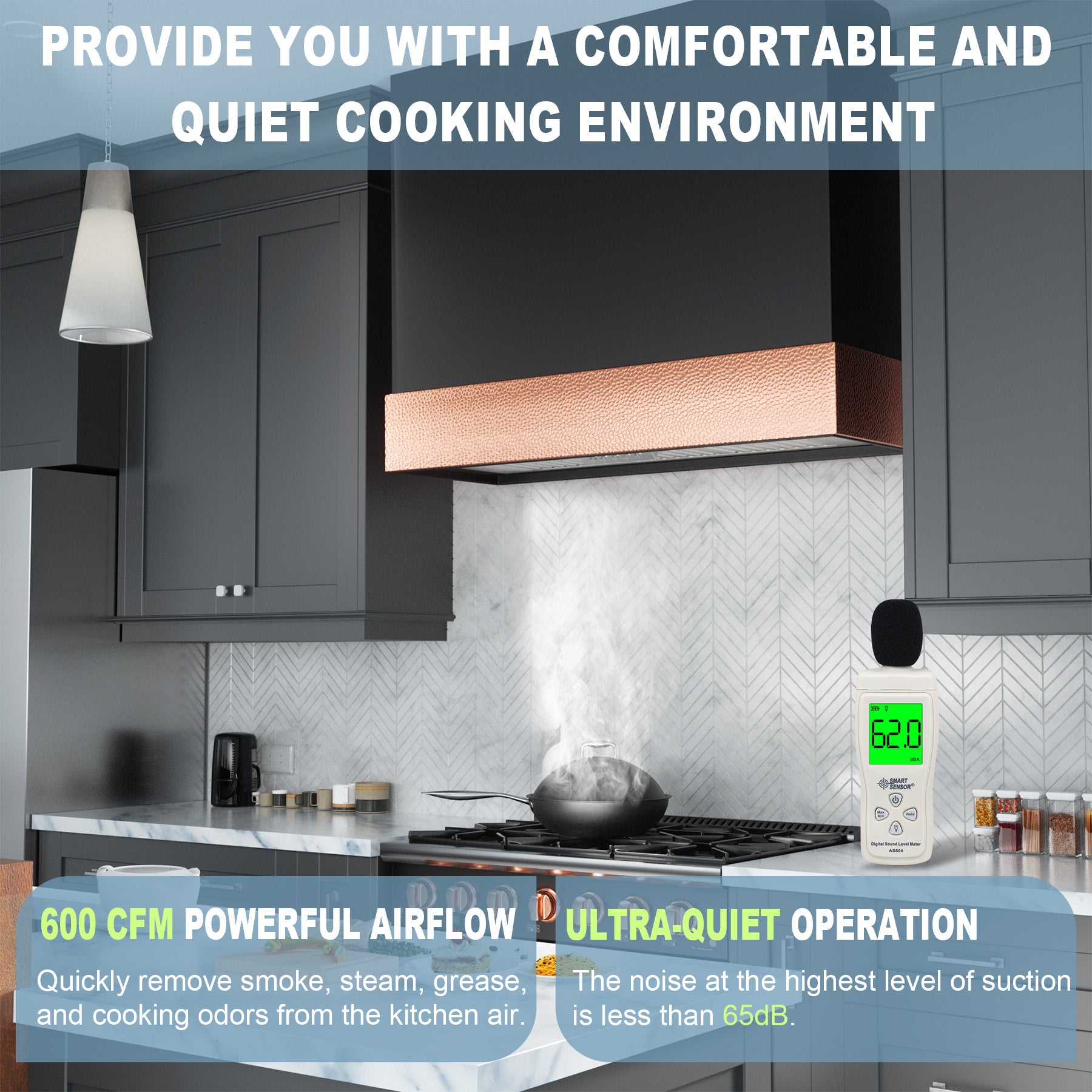 Akicon 36" Stainless Steel Wall Mount Range Hood with 600 CFM Vent Hood - AK-HS36HD-JB