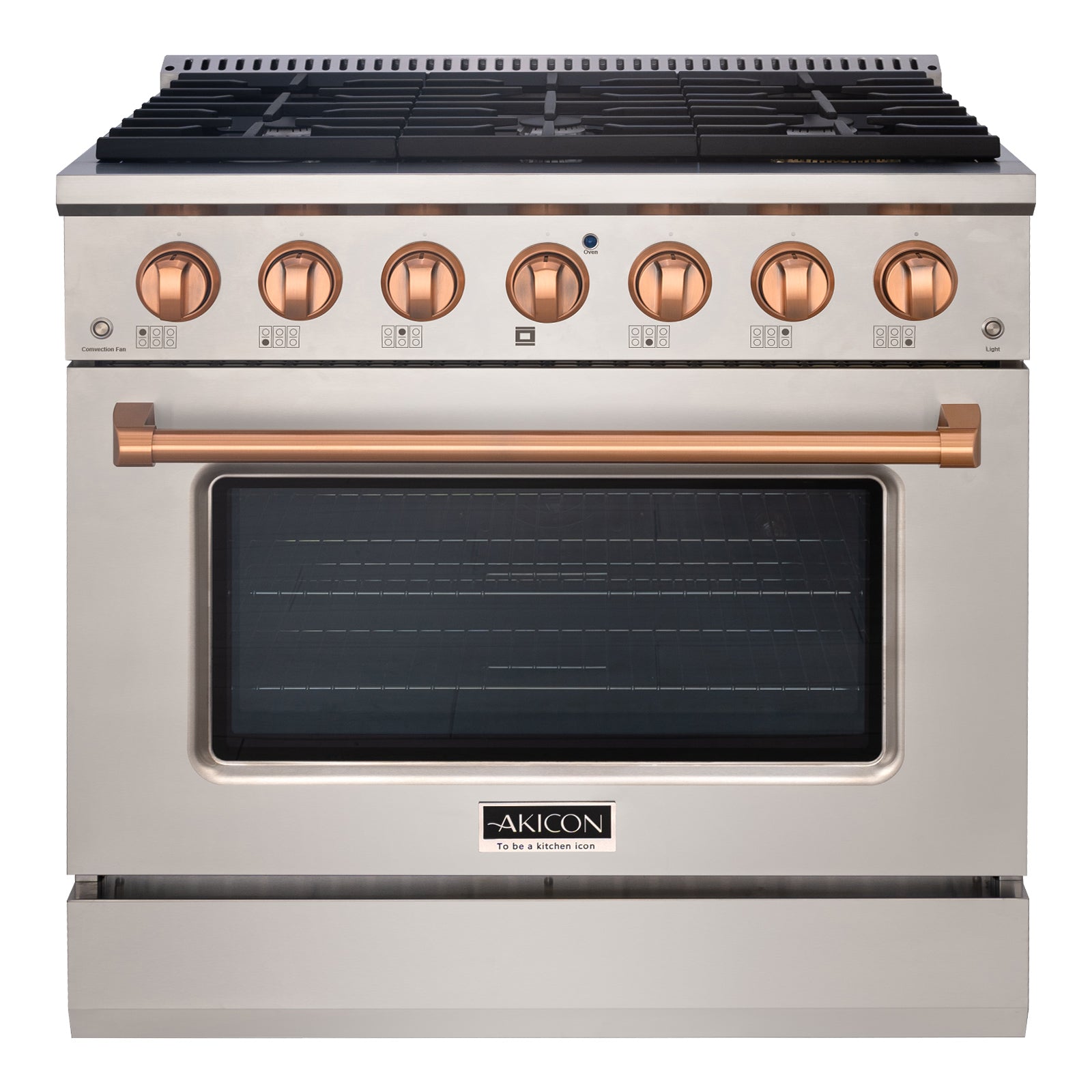 Akicon 36" Stainless Steel Range Hood with 600 CFM Insert & 6-Burner Gas Range Combo – Powerful Ventilation, Convection Oven, Multiple Finishes