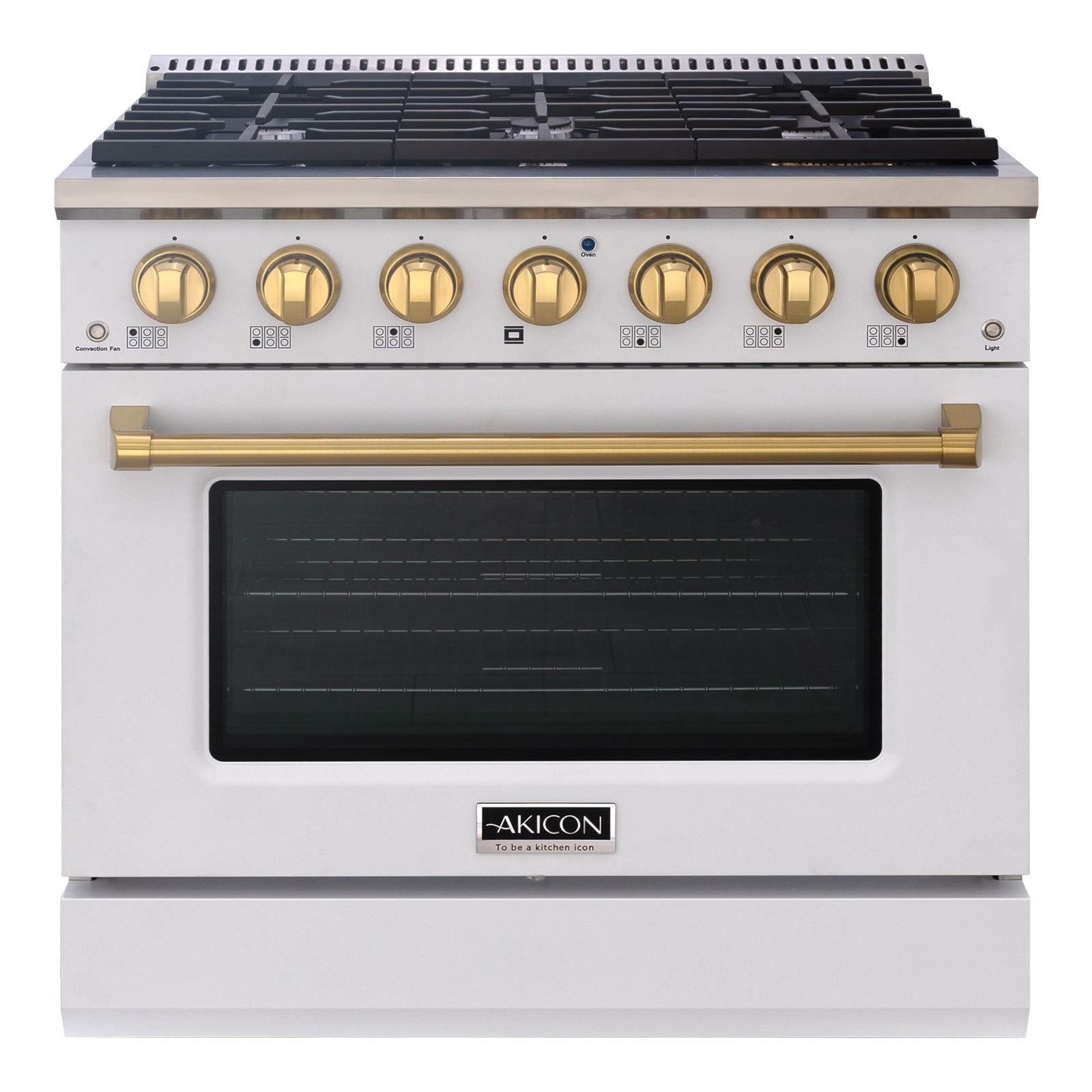Akicon 36" Stainless Steel Range Hood with 600 CFM Insert & 6-Burner Gas Range Combo – Powerful Ventilation, Convection Oven, Multiple Finishes