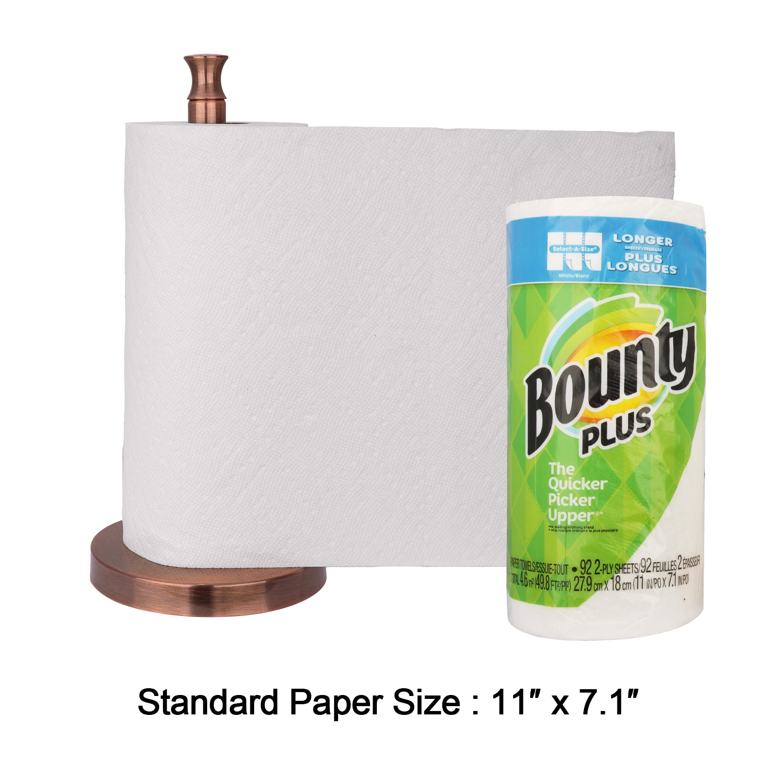 Antique Copper Paper Towel Holder Roll Dispenser Stand for Kitchen Countertop & Dining Room Table - AK79303-AC