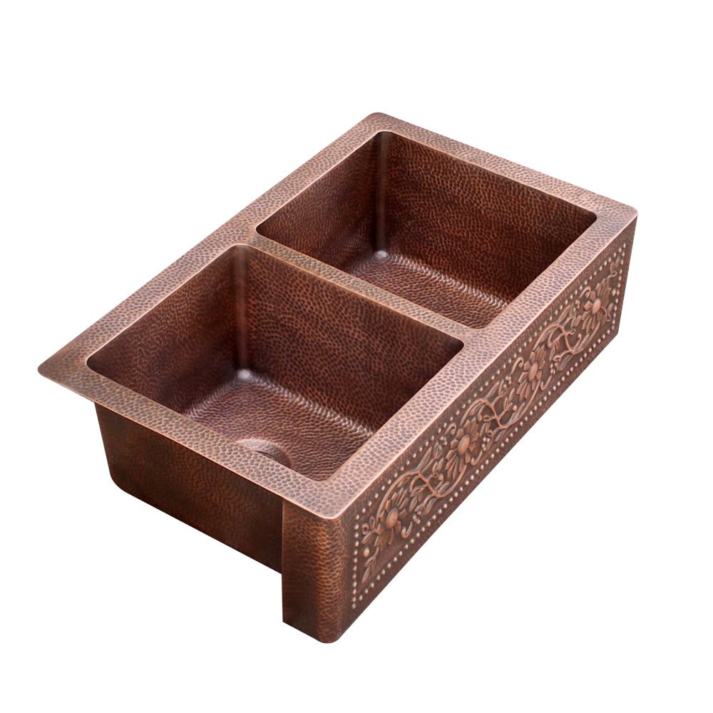 Akicon Double Bowl Undermount Kitchen Copper Sink -AKS604-C