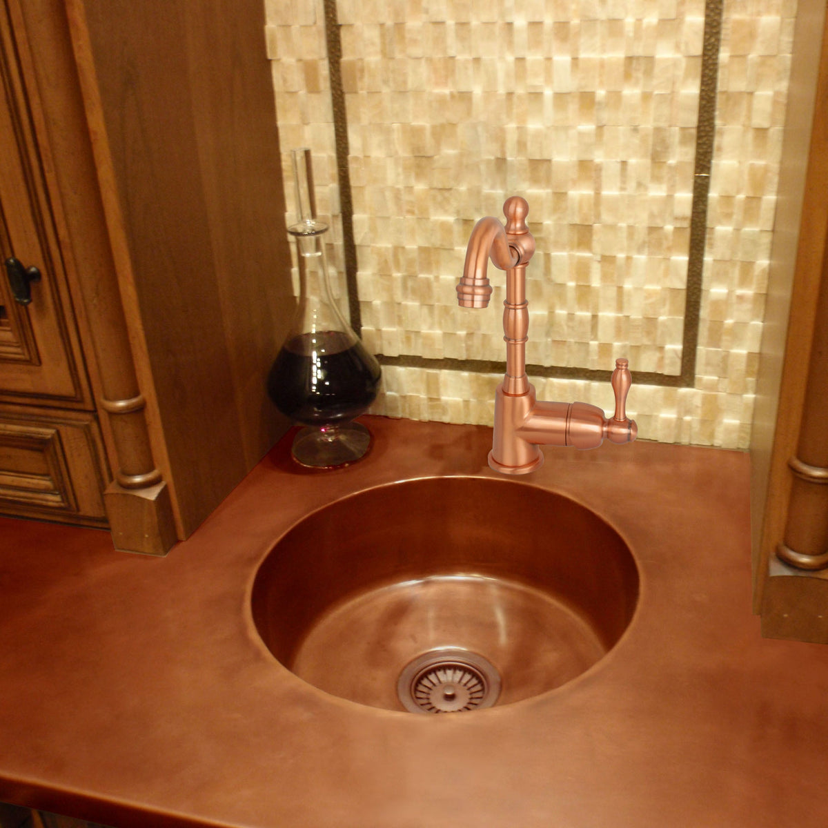 Copper bathroom sink