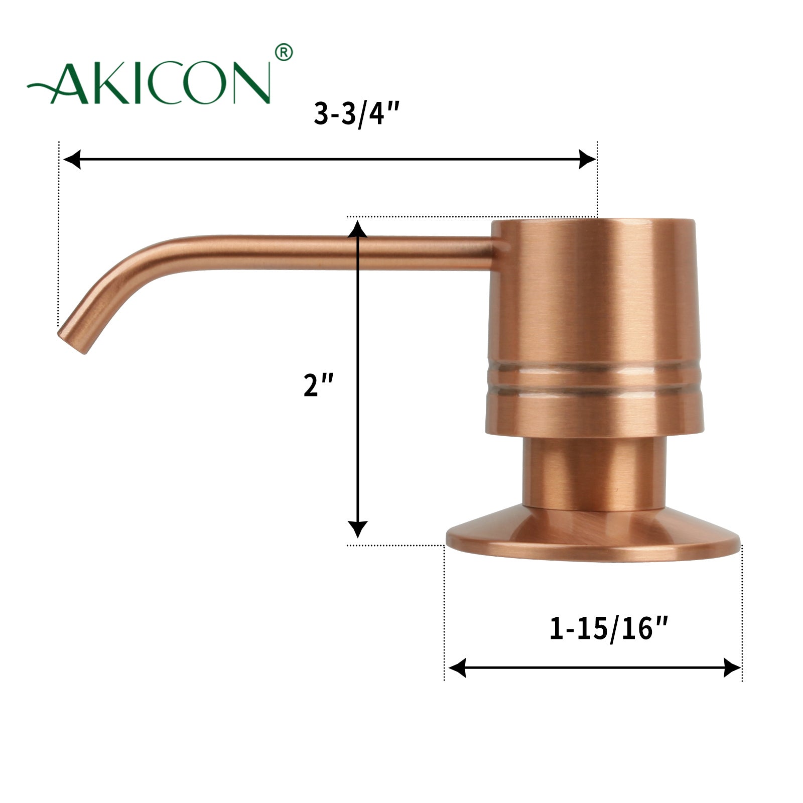 Built in Copper Soap Dispenser Refill from Top with 17 OZ Bottle - AK81002C