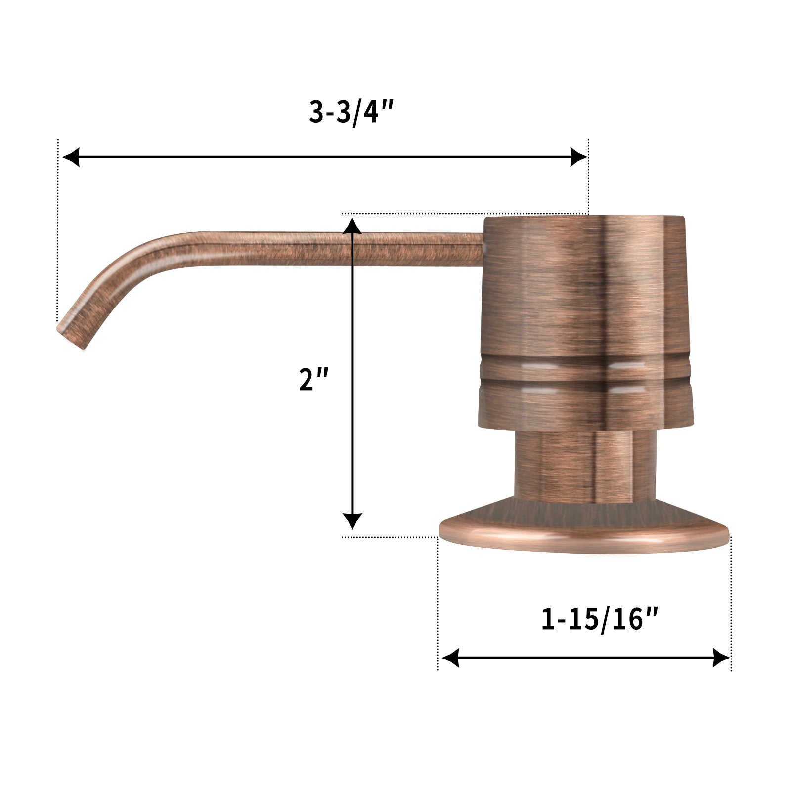 Built in Antique Copper Soap Dispenser Refill from Top with 17 OZ Bottle - AK81002AC