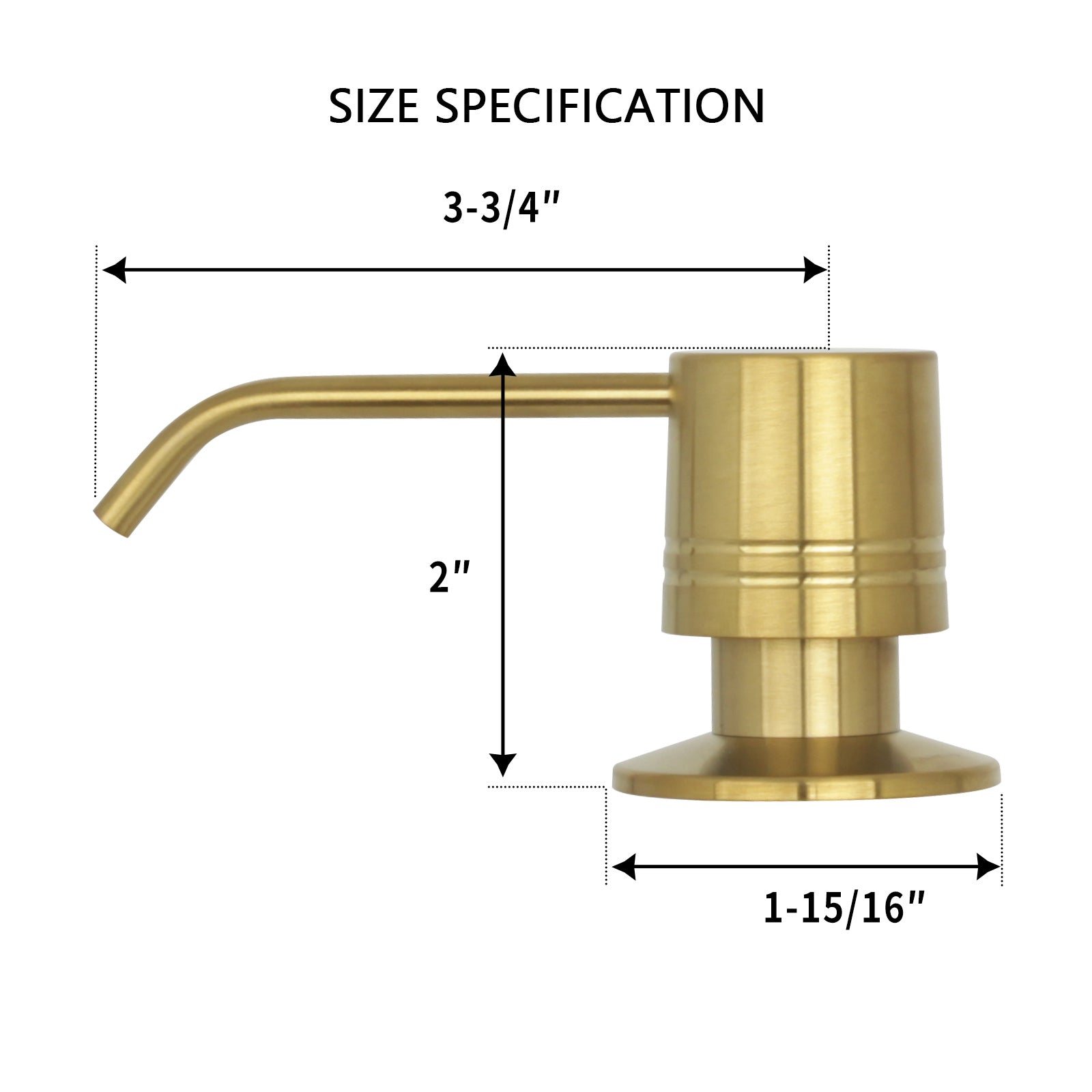 Built in Brushed Gold Soap Dispenser Refill from Top with 17 OZ Bottle - AK81002BTG