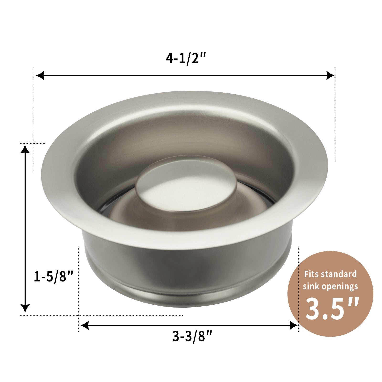 Brushed Nickel Kitchen Sink Garbage Disposal Flange Stopper - AK82201BN