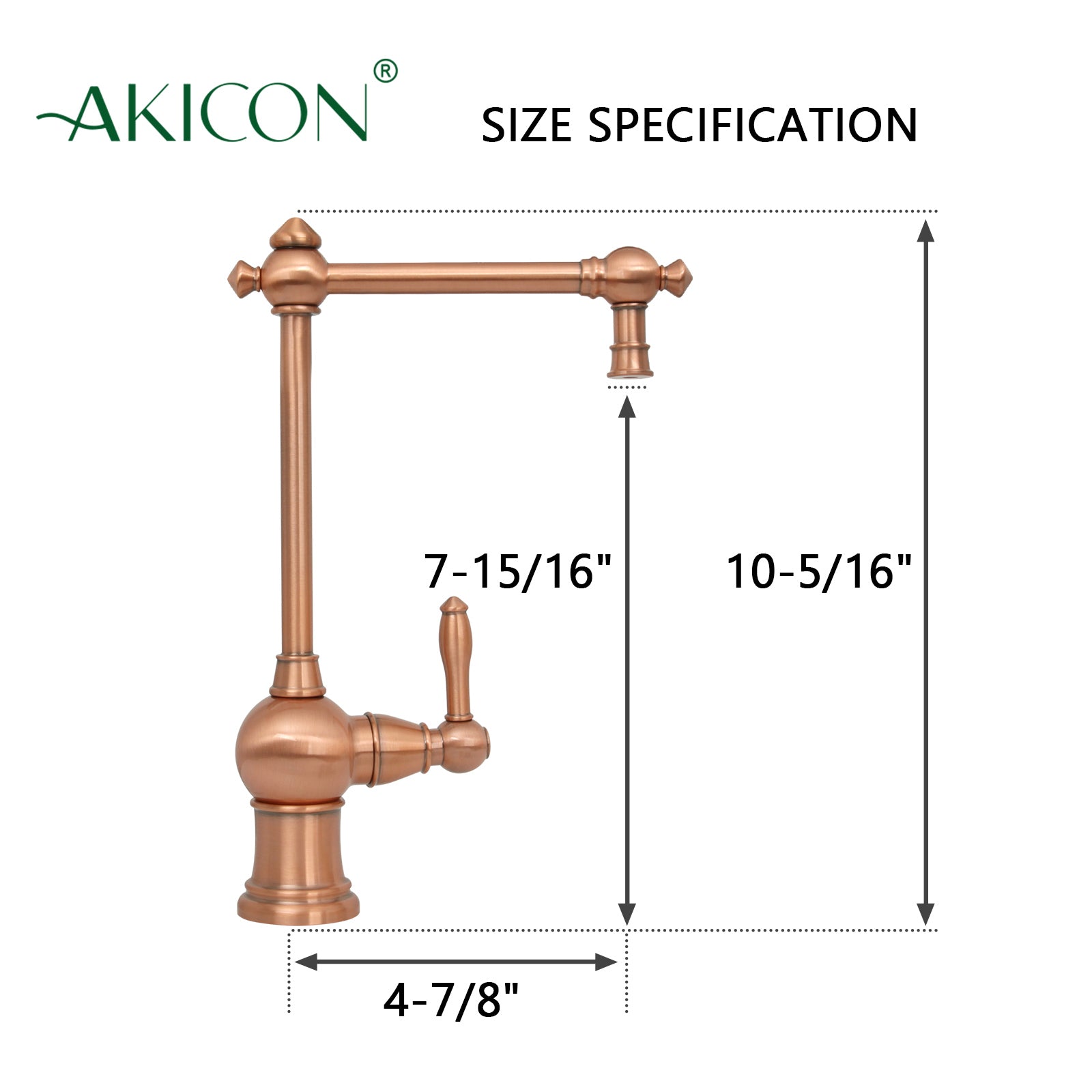 One-Handle Copper Drinking Water Filter Faucet for Instant Hot Water Tank Dispenser & Filtration System - AK97718P2C