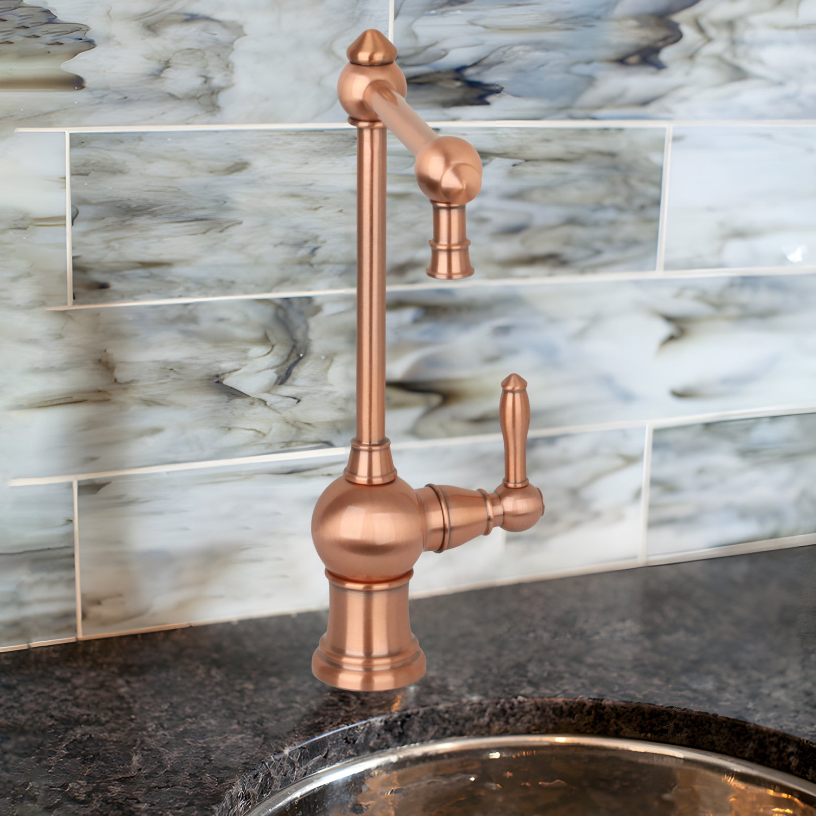 One-Handle Copper Drinking Water Filter Faucet for Instant Hot Water Tank Dispenser & Filtration System - AK97718P2C