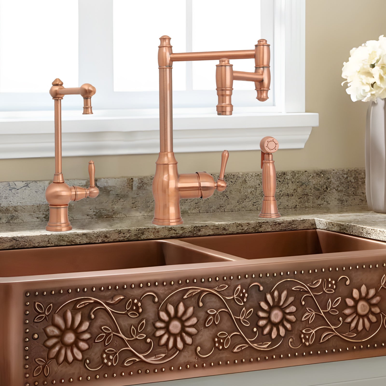 One-Handle Copper Drinking Water Filter Faucet for Instant Hot Water Tank Dispenser & Filtration System - AK97718P2C