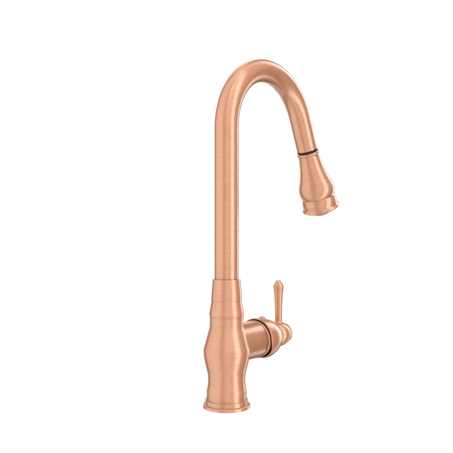 Copper Kitchen Faucet with Soap Dispenser, Single Handle Solid Brass High Arc Pull Down Sprayer Head Kitchen Sink Faucets with Deck Plate