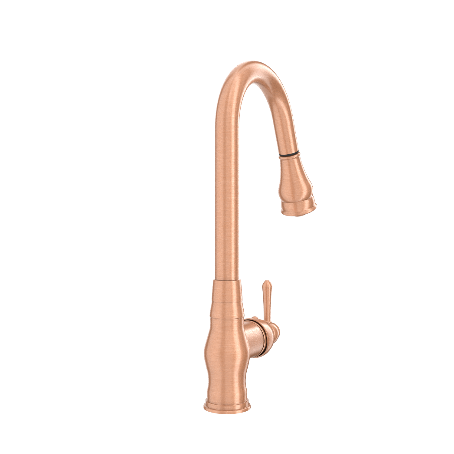 Copper Kitchen Faucet with Soap Dispenser, Single Handle Solid Brass High Arc Pull Down Sprayer Head Kitchen Sink Faucets with Deck Plate