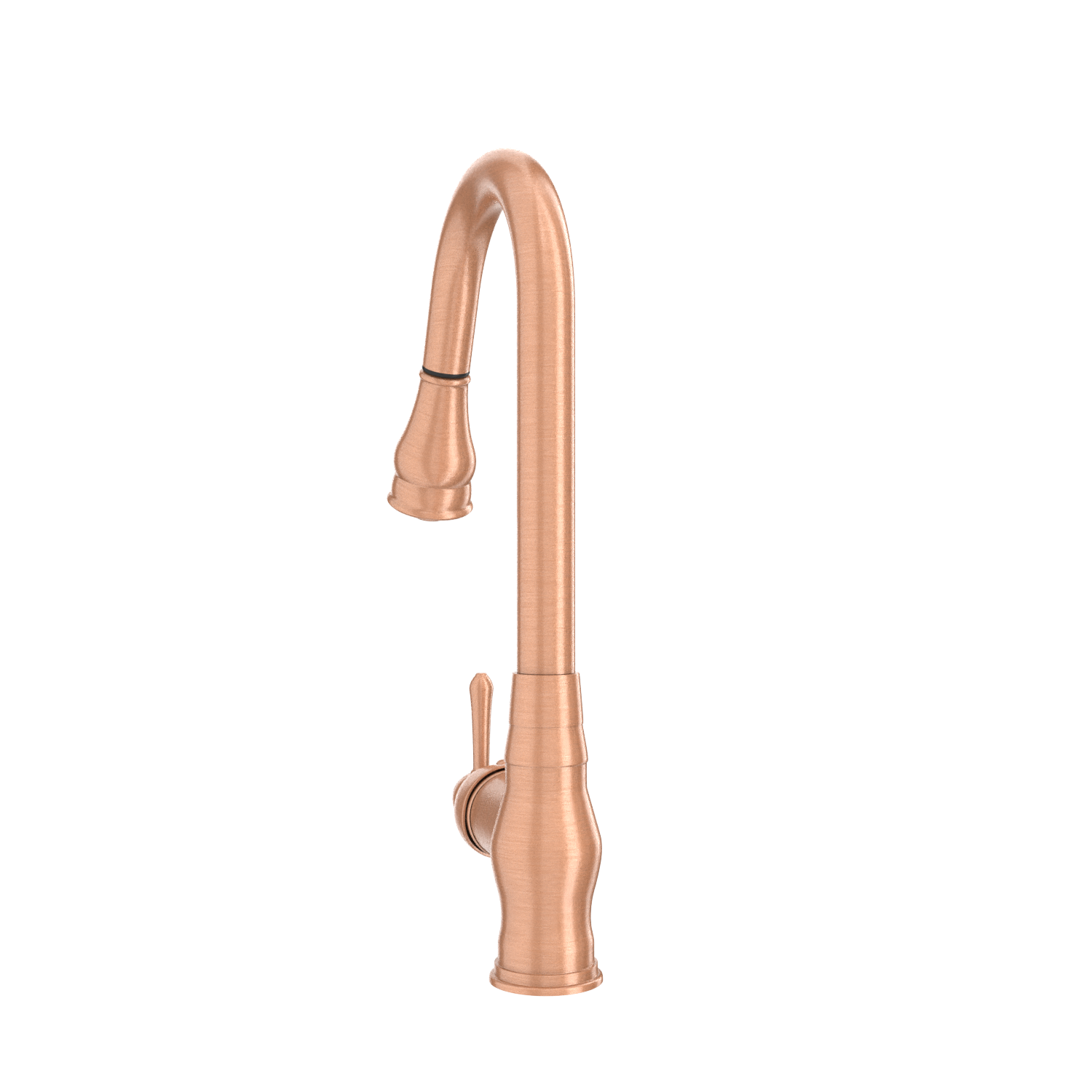 Copper Kitchen Faucet with Soap Dispenser, Single Handle Solid Brass High Arc Pull Down Sprayer Head Kitchen Sink Faucets with Deck Plate