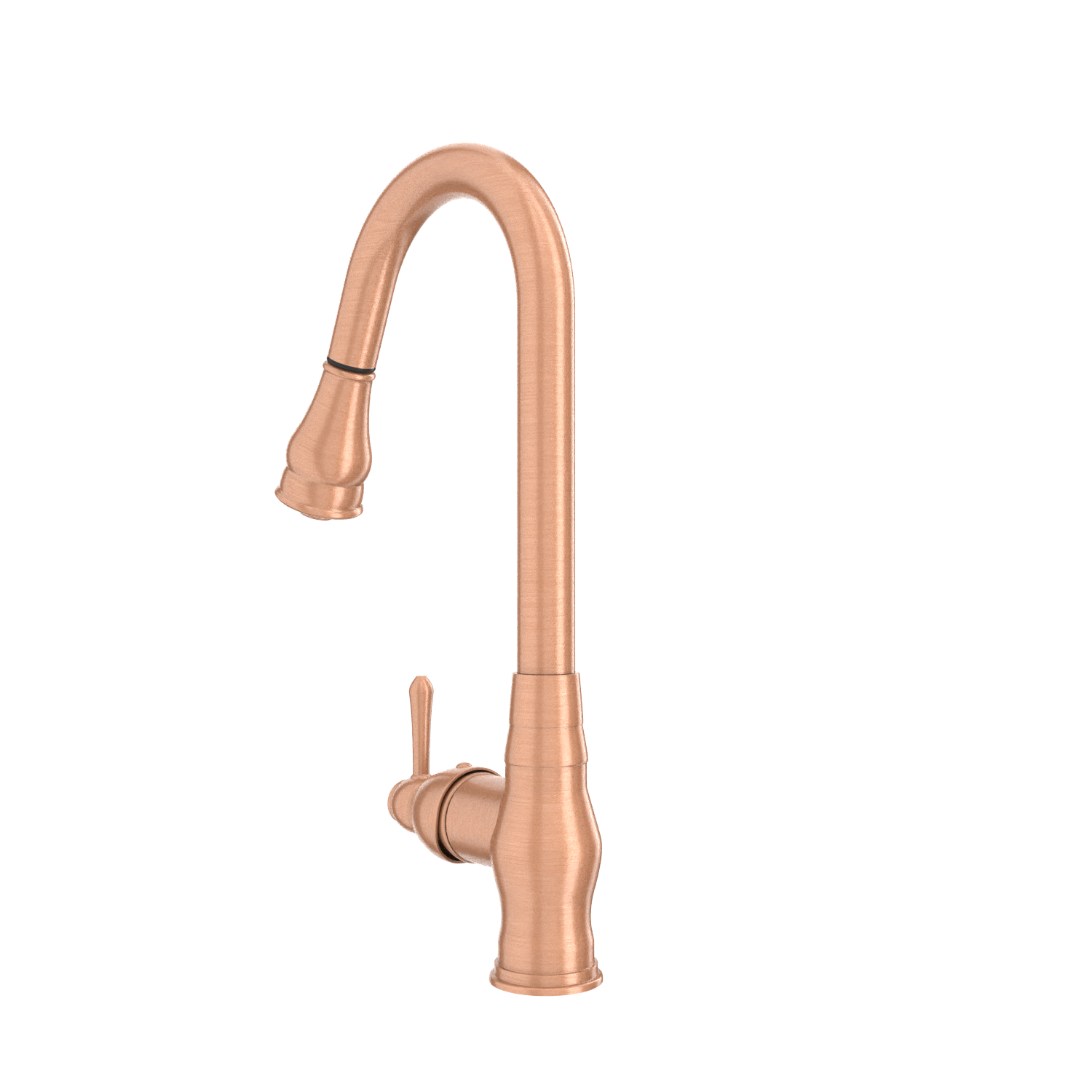 Copper Kitchen Faucet with Soap Dispenser, Single Handle Solid Brass High Arc Pull Down Sprayer Head Kitchen Sink Faucets with Deck Plate