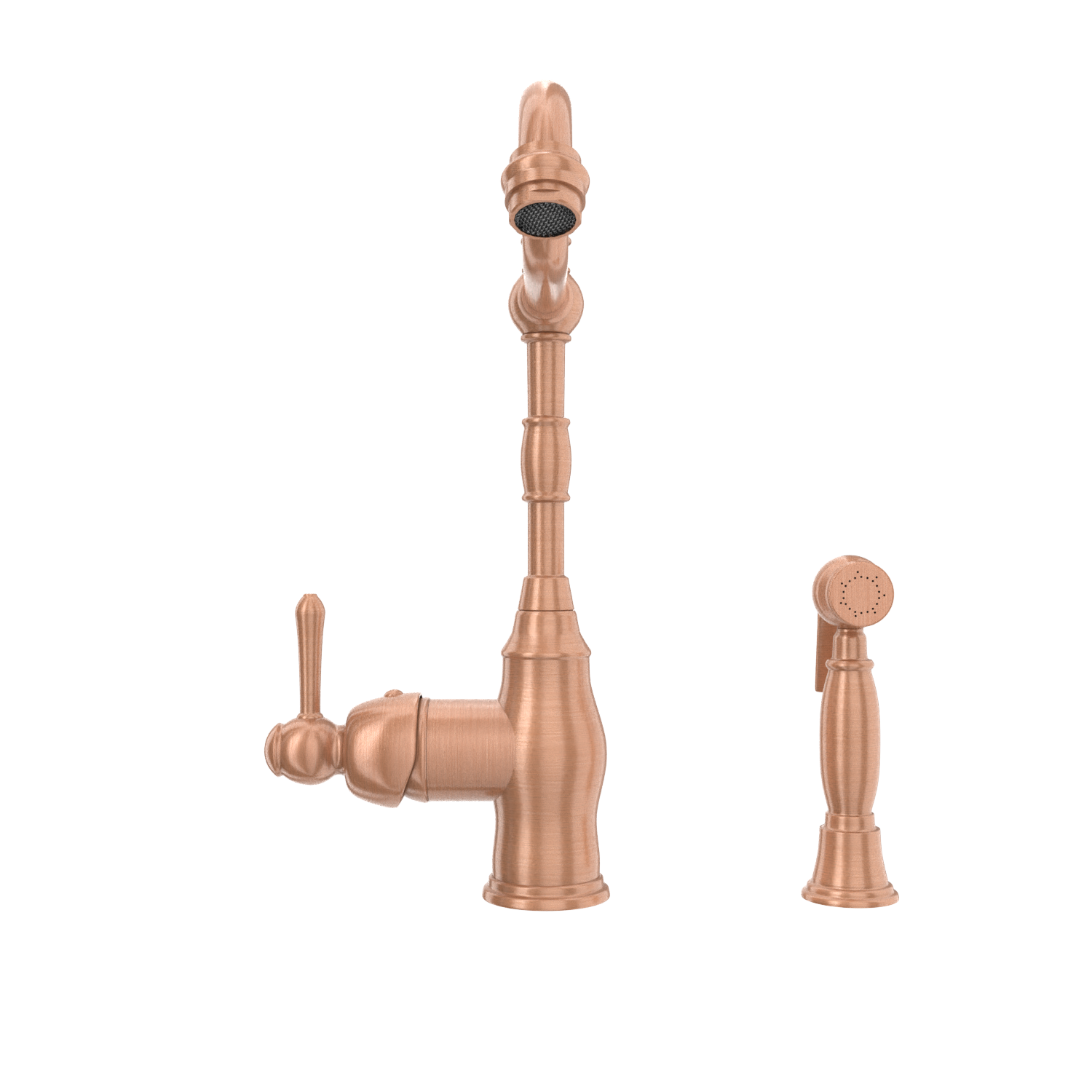 One-Handle Copper Widespread Kitchen Faucet with Side Sprayer - AK96918C
